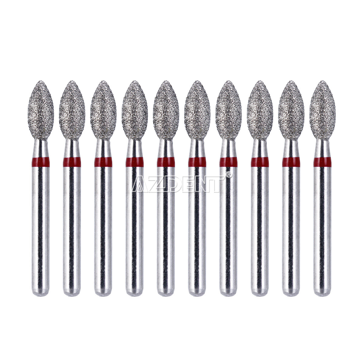 10pcs/kit Dental FG Diamond Burs Football #368-023F Fine Red AZDENT