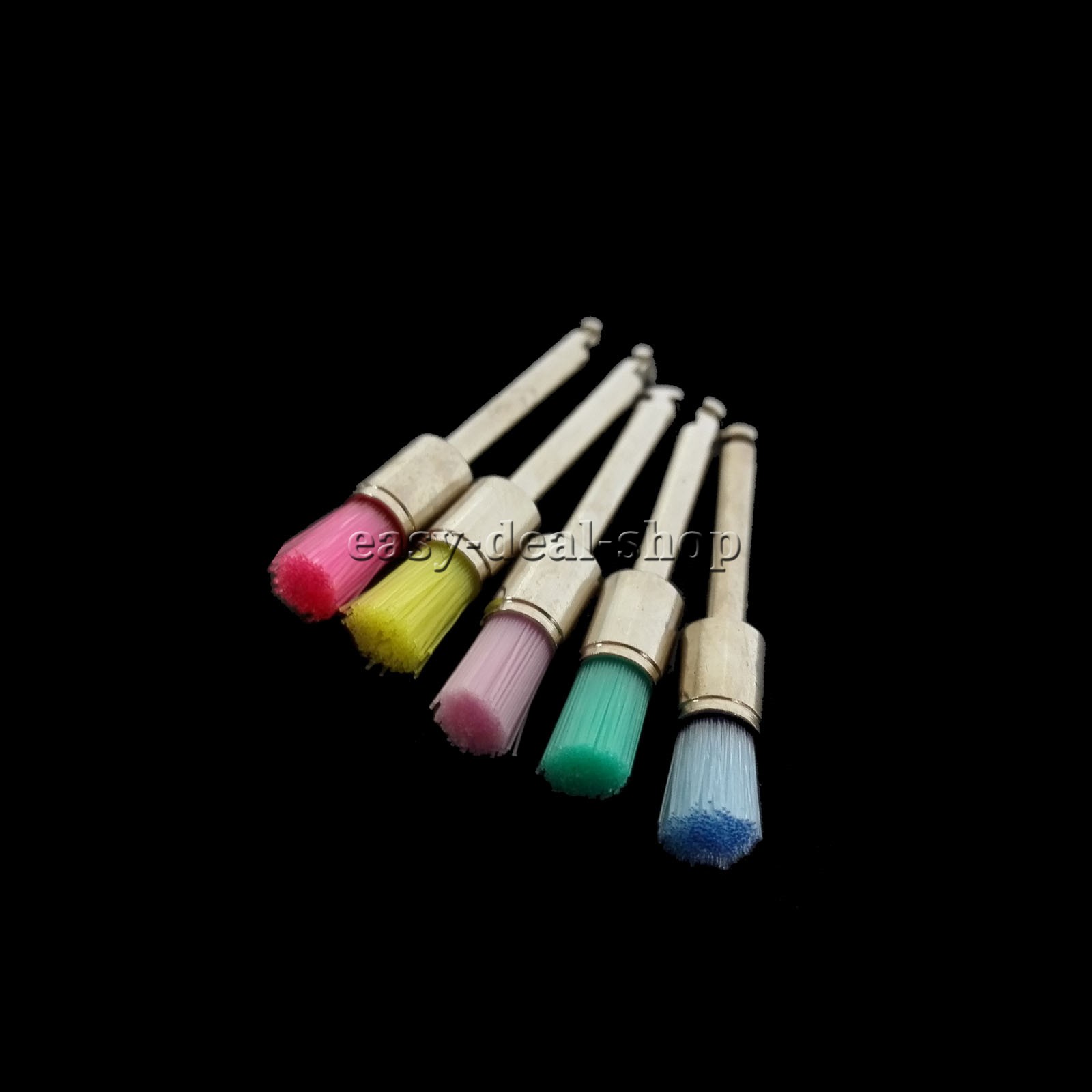 200 Pcs Dental White & Colorful Nylon Latch Flat Polishing Polisher Prophy Brush