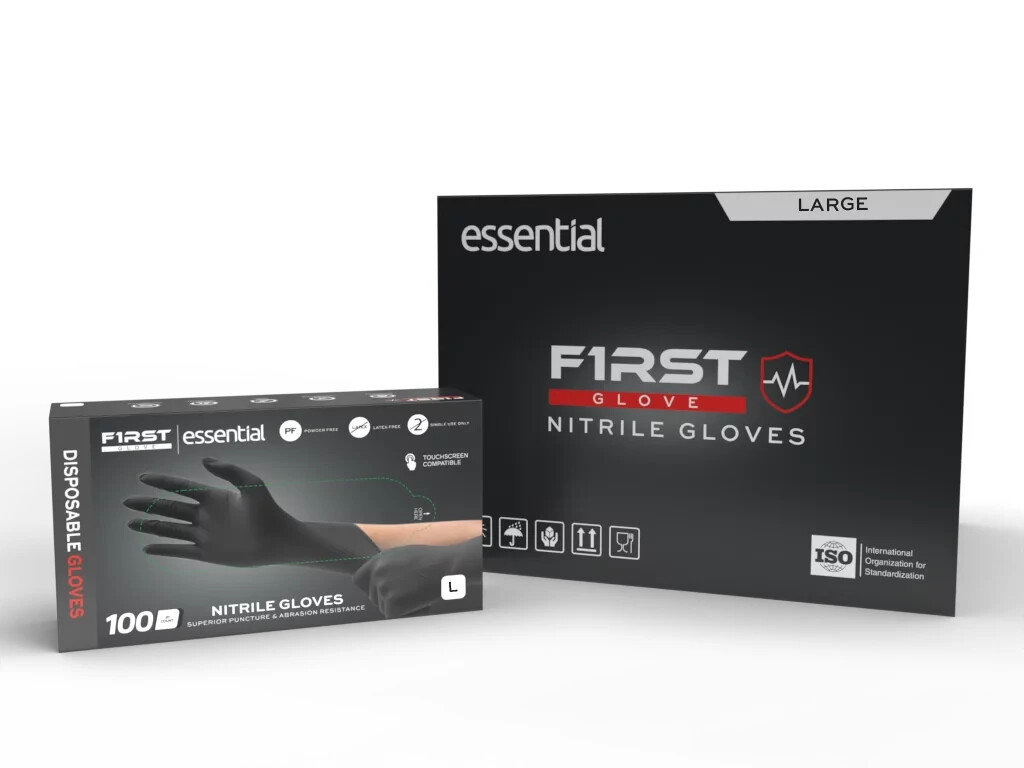 First Glove Essential Nitrile Gloves – Disposable LARGE 3.5 Mil 1000 Pcs