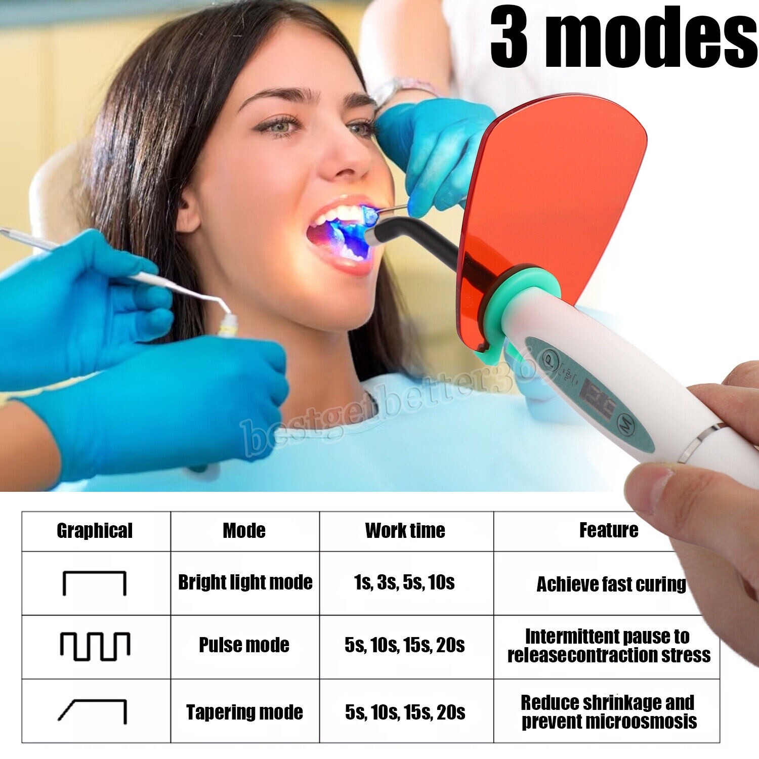 Dental Estilo Woodpecker Lampara /Fotocurado con Sistema de Blanqueamien 1500mW