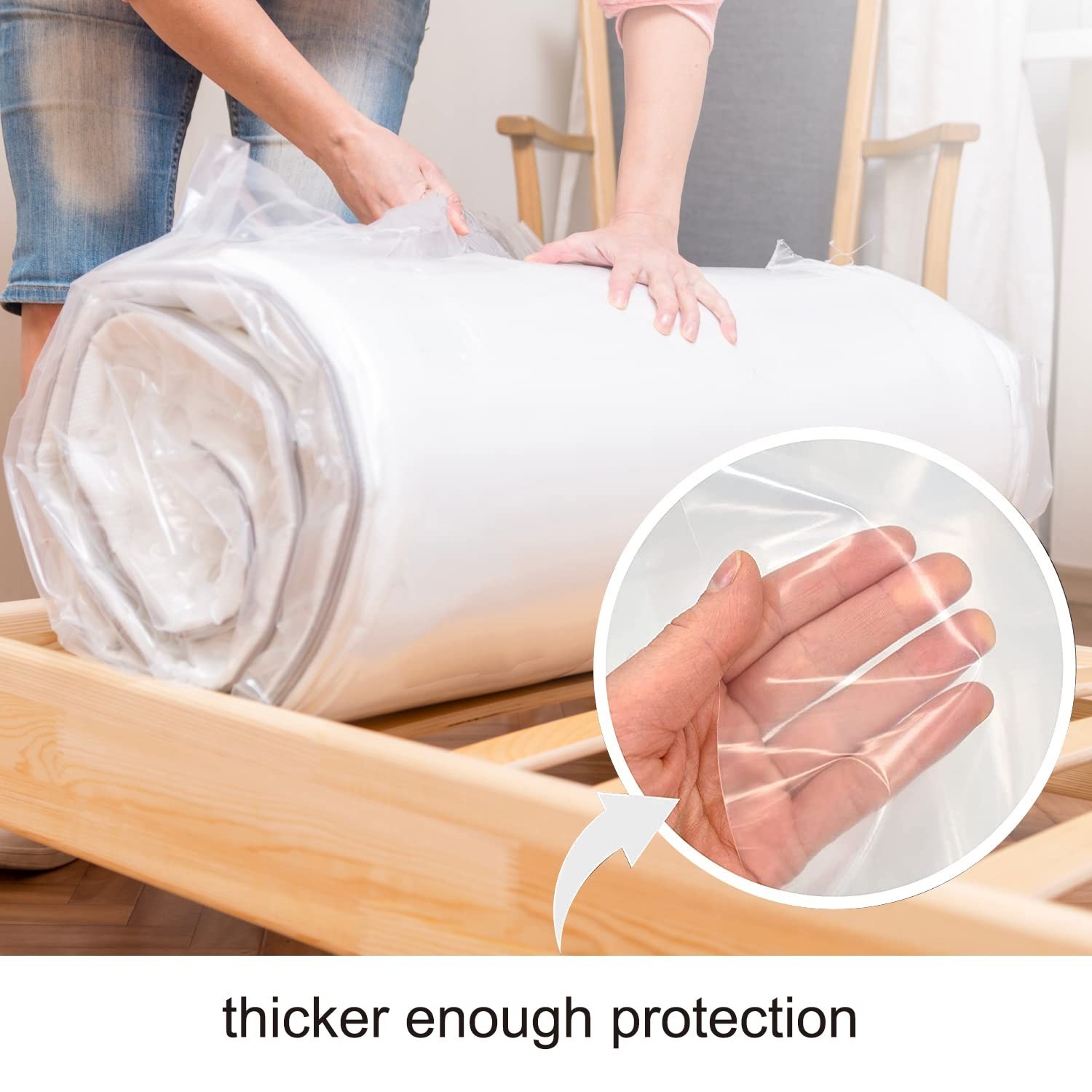 Mattress Bags for Moving and Storage, [2 Pack] 4 Mil Mattress Storage Bag, He…