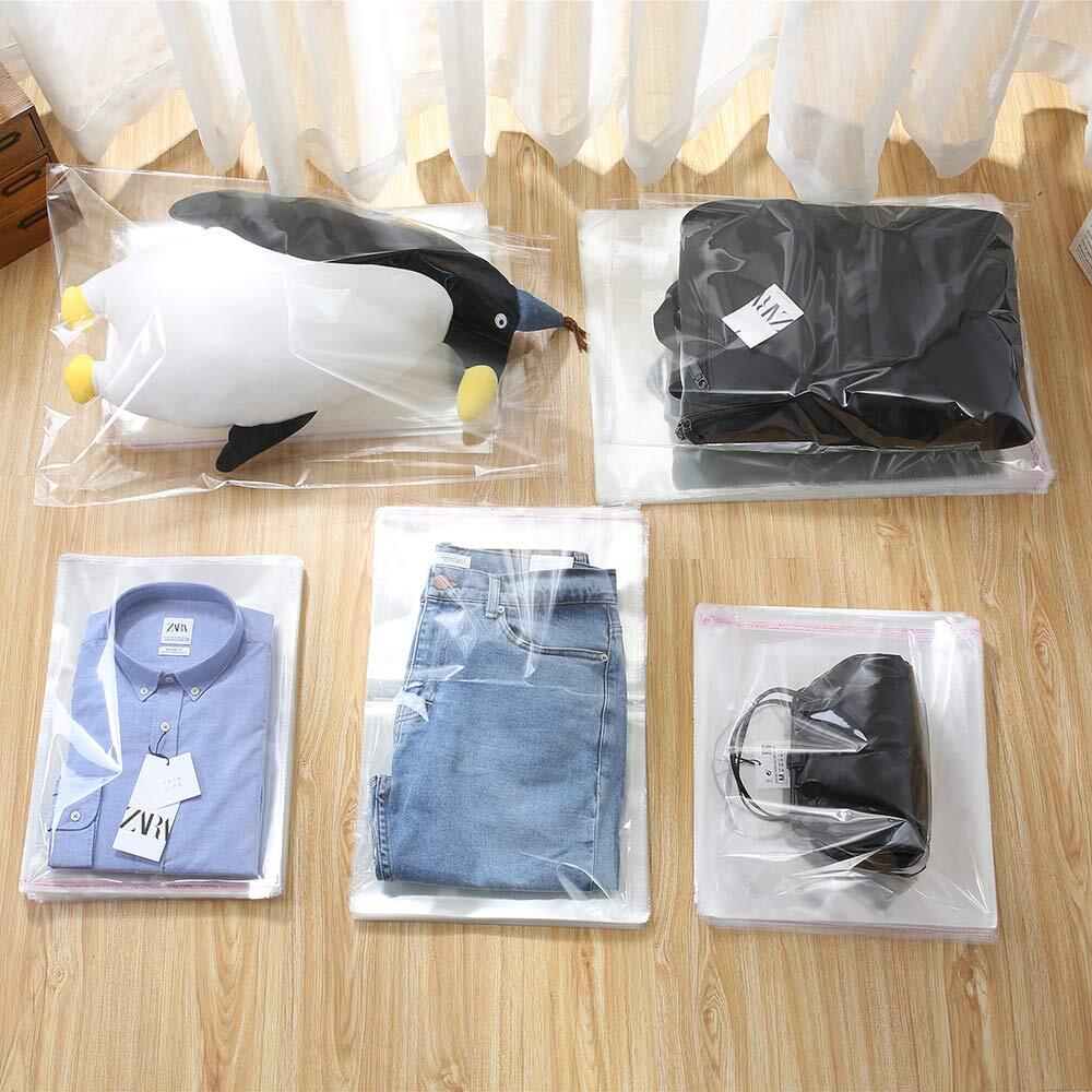 12″x15″ Clear Resealable T-Shirt / Apparel Cello Lip Tape OPP Poly Plastic Bags