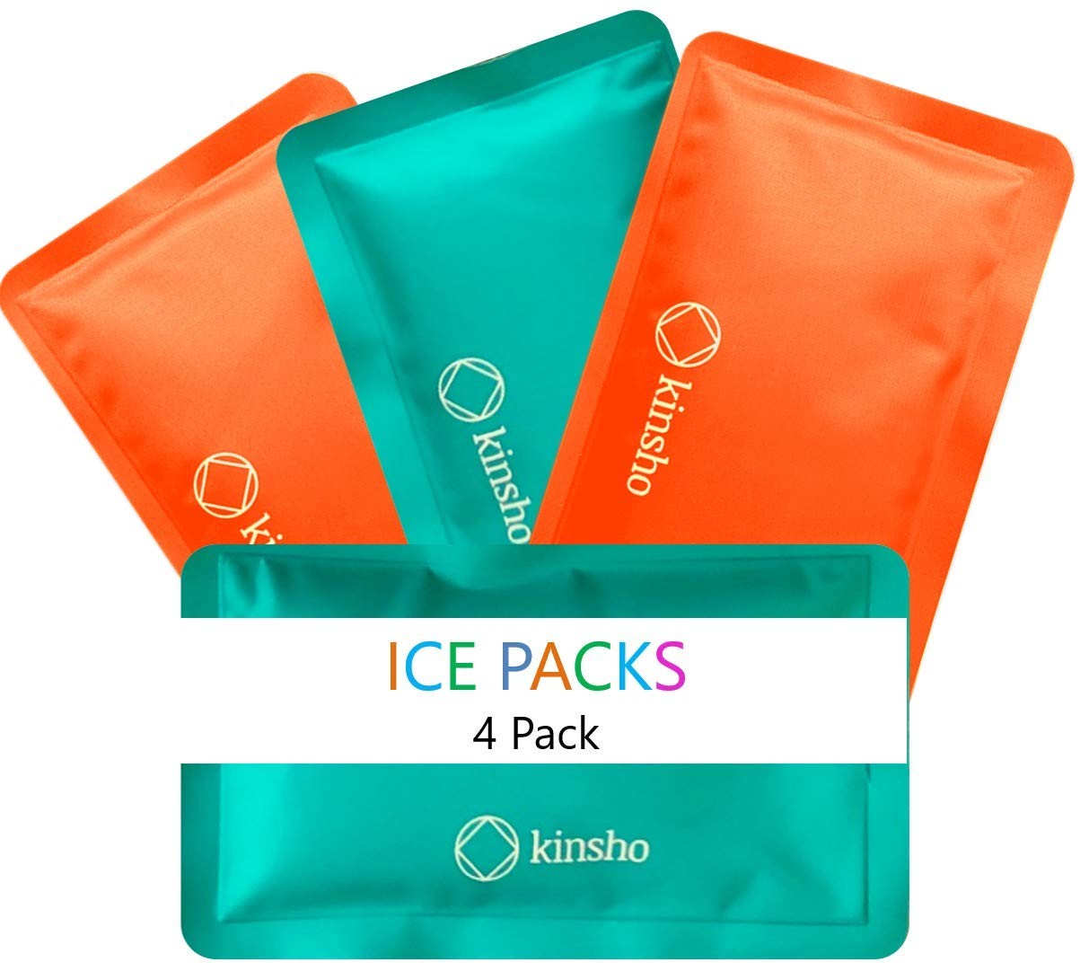 Kinsho Ice Pack For Kids Lunch Bag And Bento Boxes 4 Pack Set Reusable And