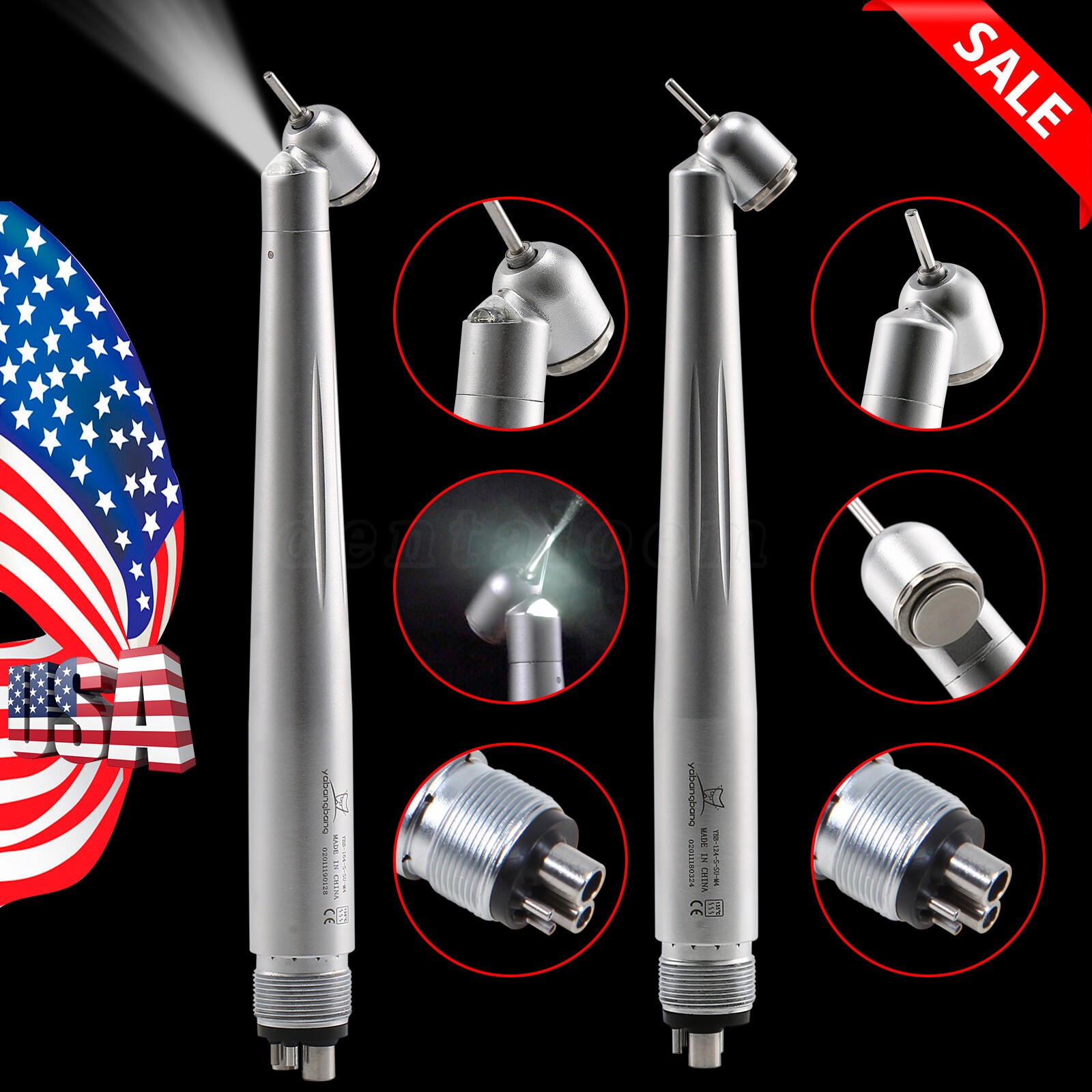 NSK Style Turbina Dental Handpiece High Speed PANA-MAX Turbine 45° LED 2/4Hole