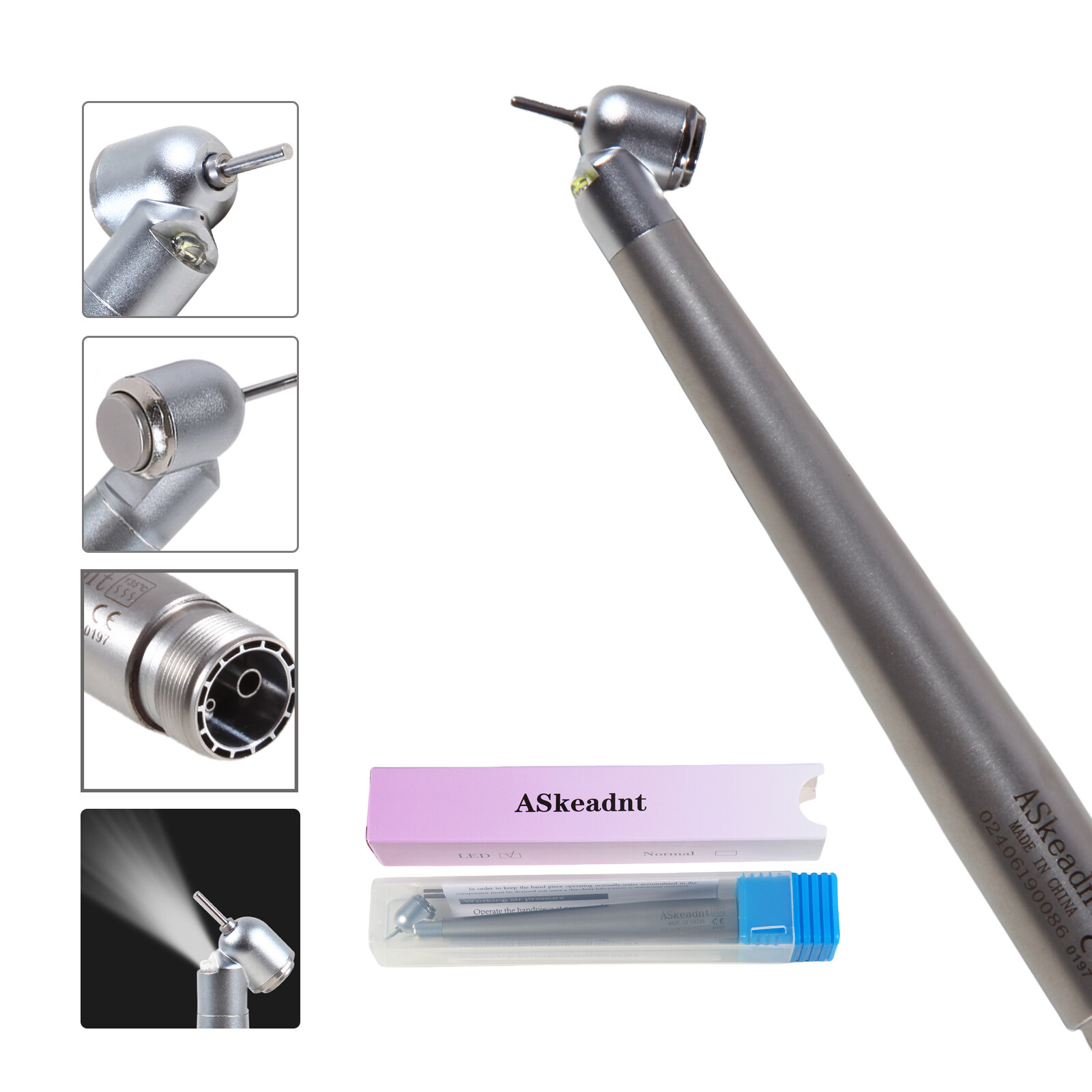 45 Degree LED E-generator Dental High Speed Handpiece Push 2 Hole for NSK AC2