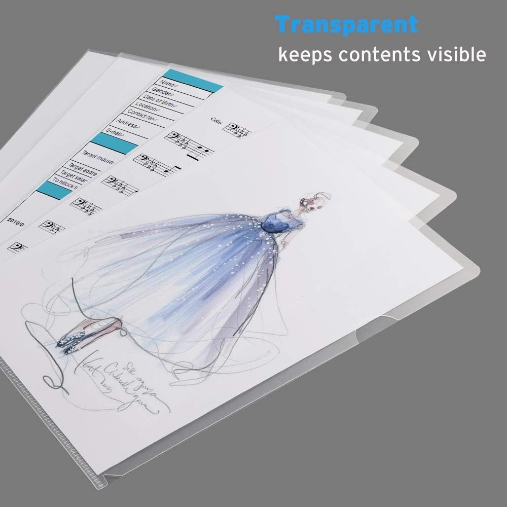 25 Pack Clear Plastic Document Folders for Reports and Projects