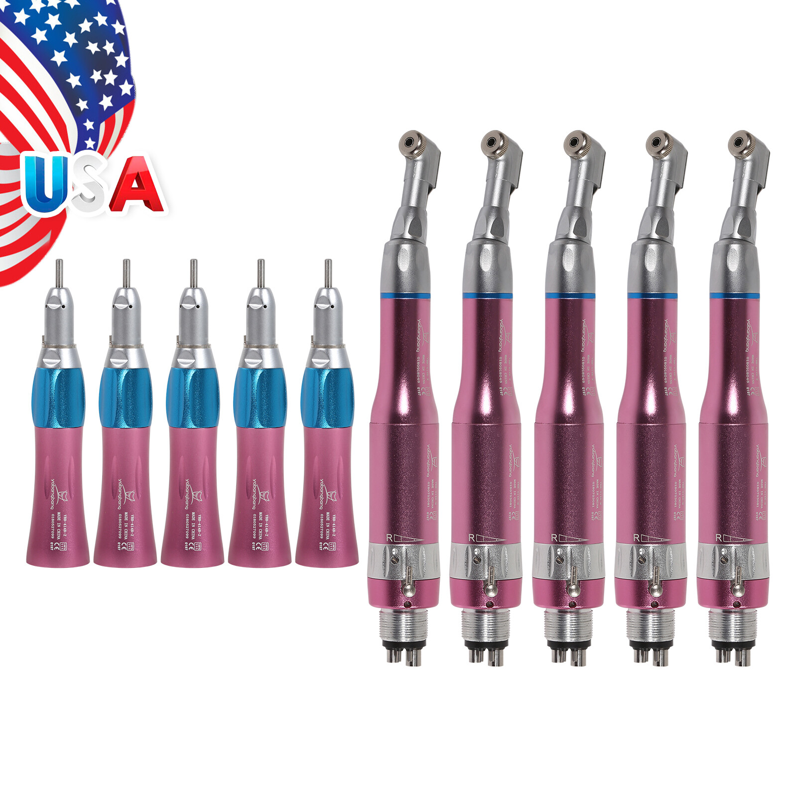 NSK Stye Dental Slow Low Speed Handpiece Straight/Contra Angle/Air Motor 4H Pink