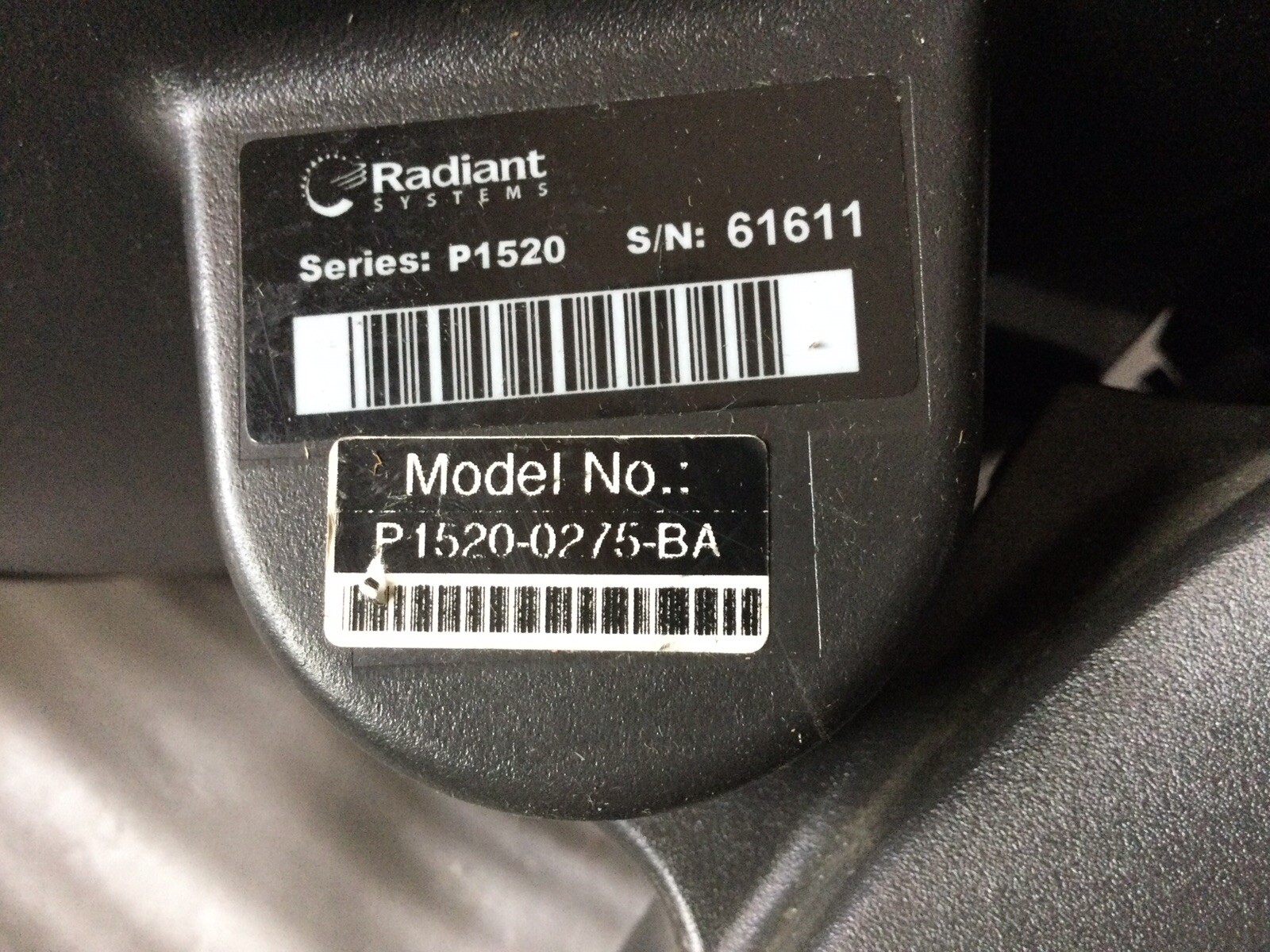 ALOHA P1520 RADIANT POINT OF SALE (POS) TOUCH TERMINAL USED