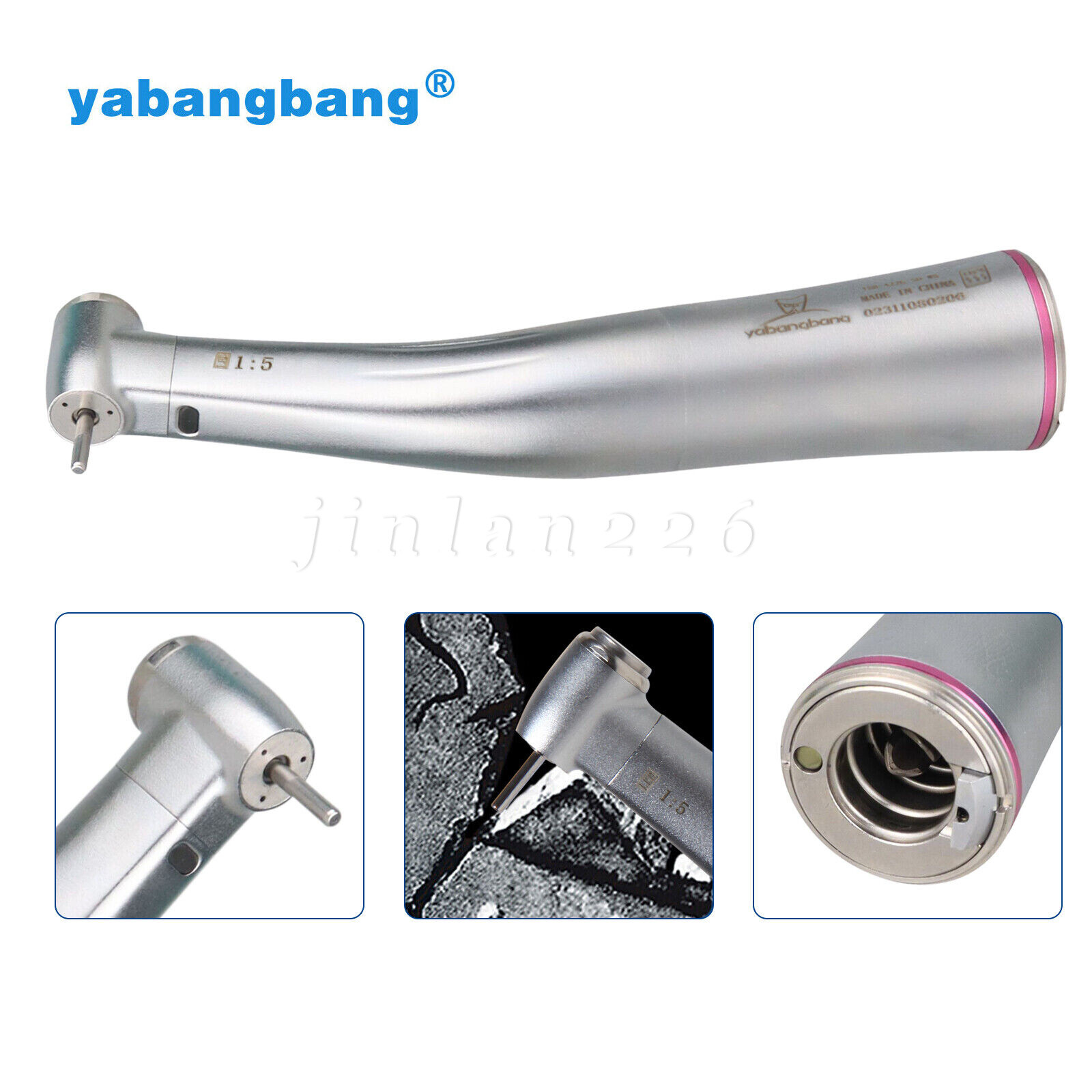 Bien Air Style Dental Hi Speed Fiber Optic 1:5 L Electric Handpiece Contra Angle