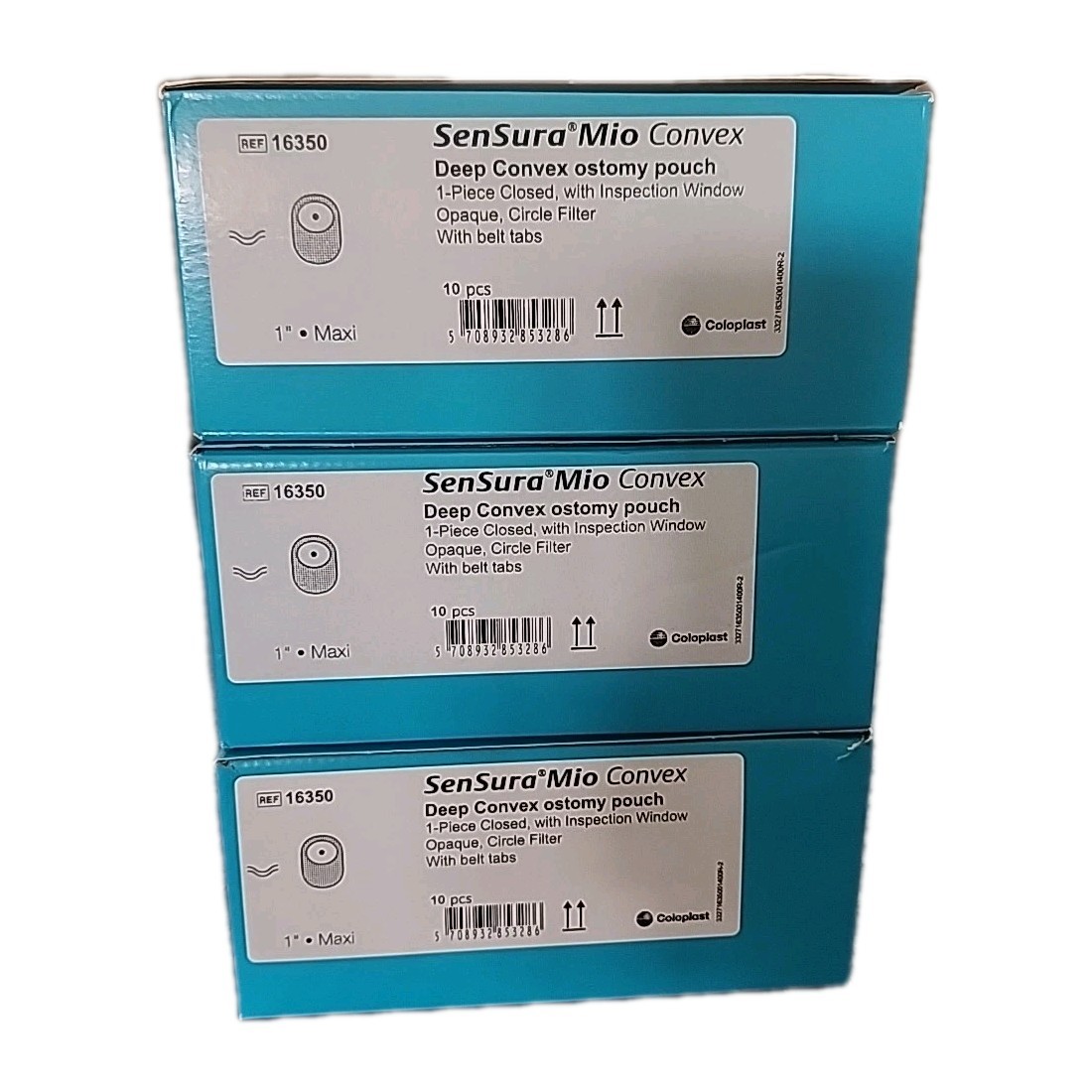 3X Coloplast SenSura Mio 16350 Deep Convex 1PC Closed End Ostomy Pouches EXP26
