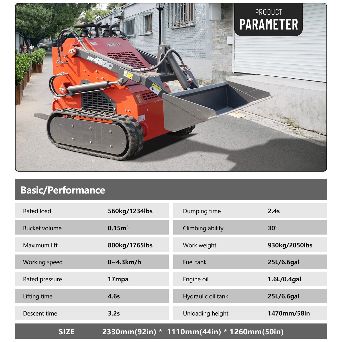 HY12C FREE SHIP/unloading Mini Excavator 1.2Ton 13.5hp Gas EPA Engine+Rake+Auger