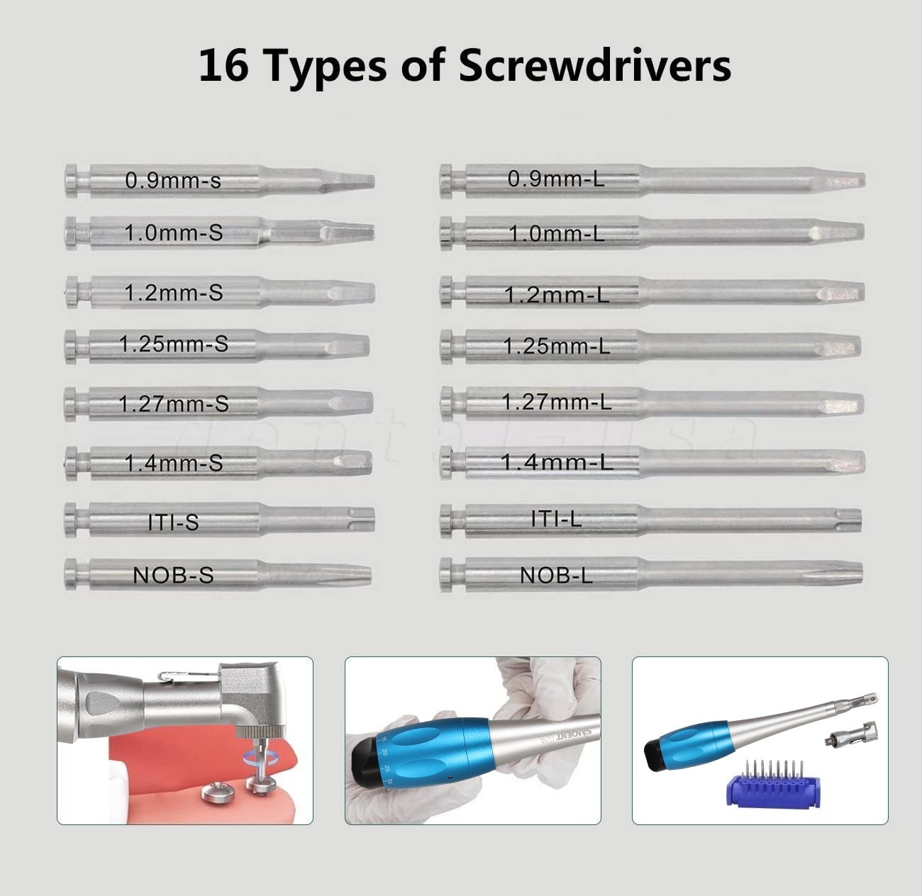 Dental Universal Implant Kit Torque Wrench Contra Angle Handpiece & 16 Drivers