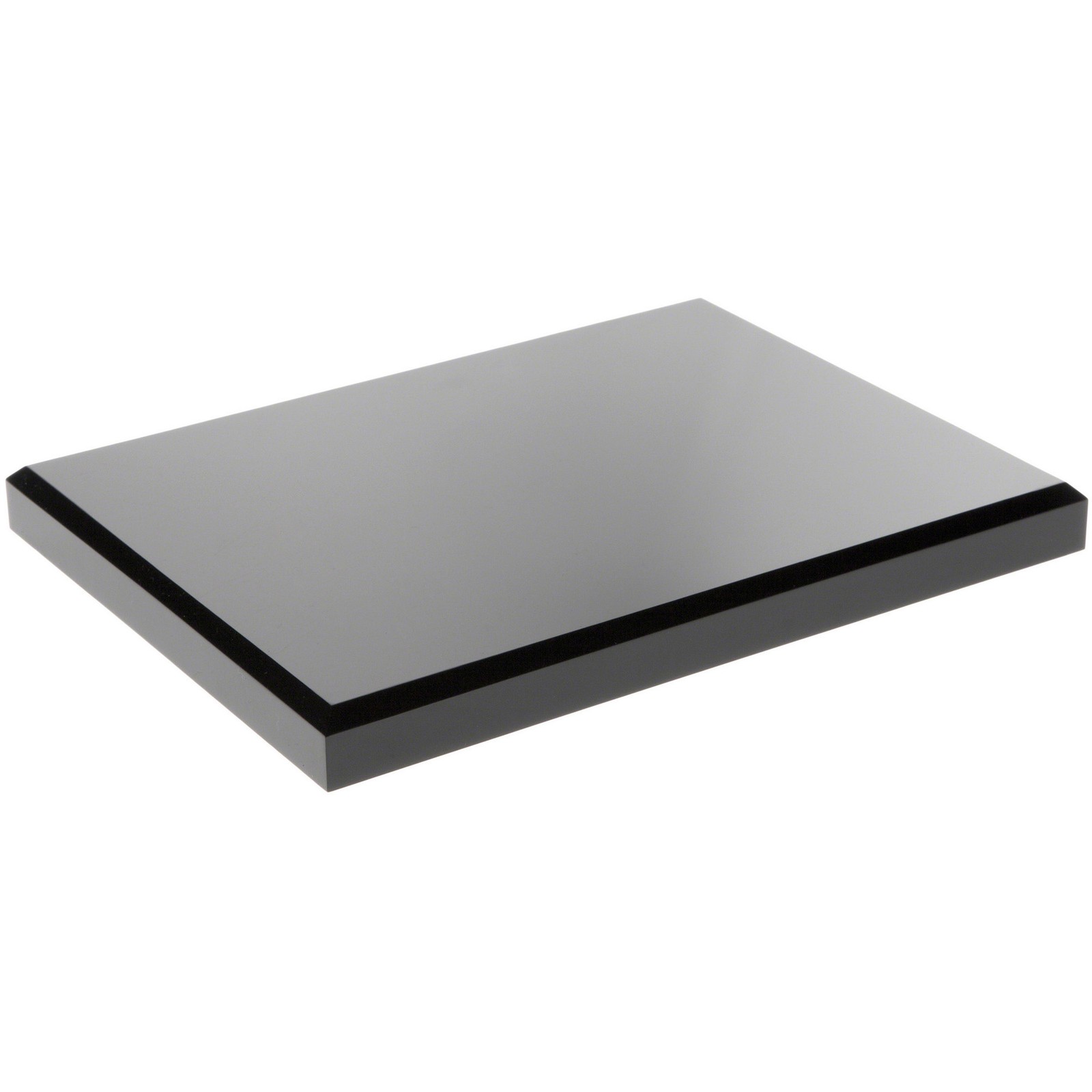 Plymor Black Acrylic Rectangular Beveled Display Base, 8″ W x 6″ D x 0.75″ H