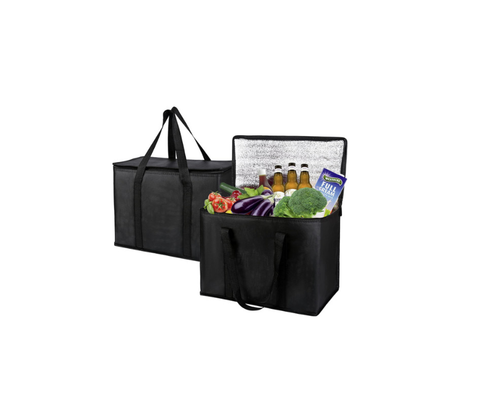 X-Large Reusable and Insulated Cooler Bag – Black (2-PACK)