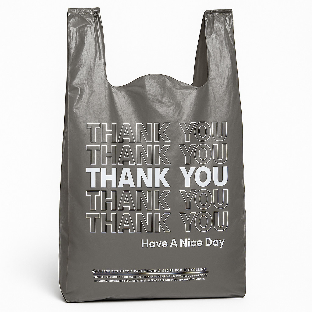 500ct Large T-Shirt Bags 11.5×6.5×21 – Heavy Duty Black Plastic Bags Large NEW