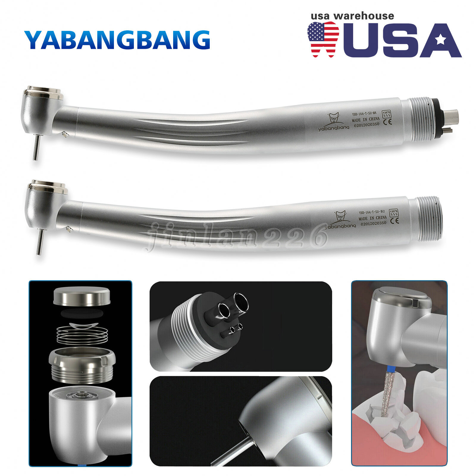 NSK Type Dental PANA-MAX Large Head High Speed LED Handpiece Push Button 2/4Hole