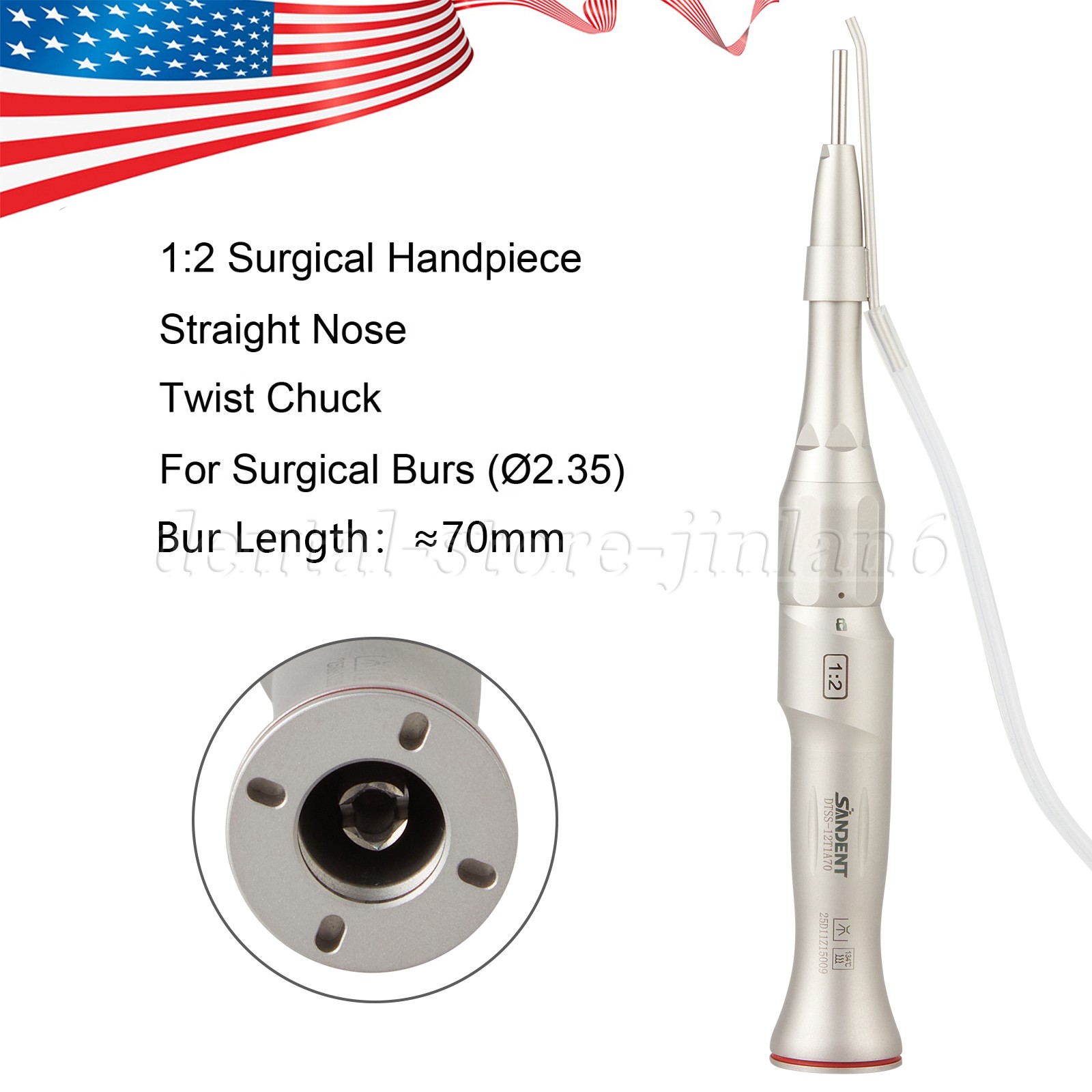 Dental 1:2 Increasing Surgical Osteotomy Handpiece Straight E-type HP Φ2.35mm