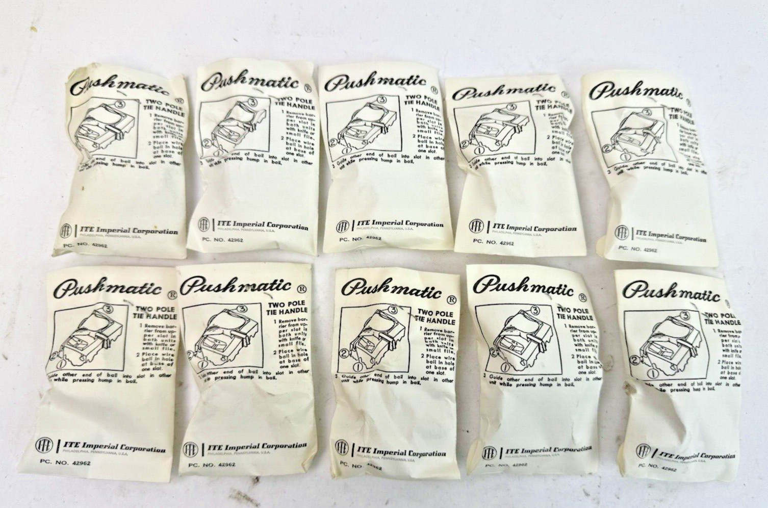 ITE / SIEMENS **LOT OF 10** PTH-2 – PUSHMATIC 2 POLE HANDLE TIES – NEW OLD STOCK