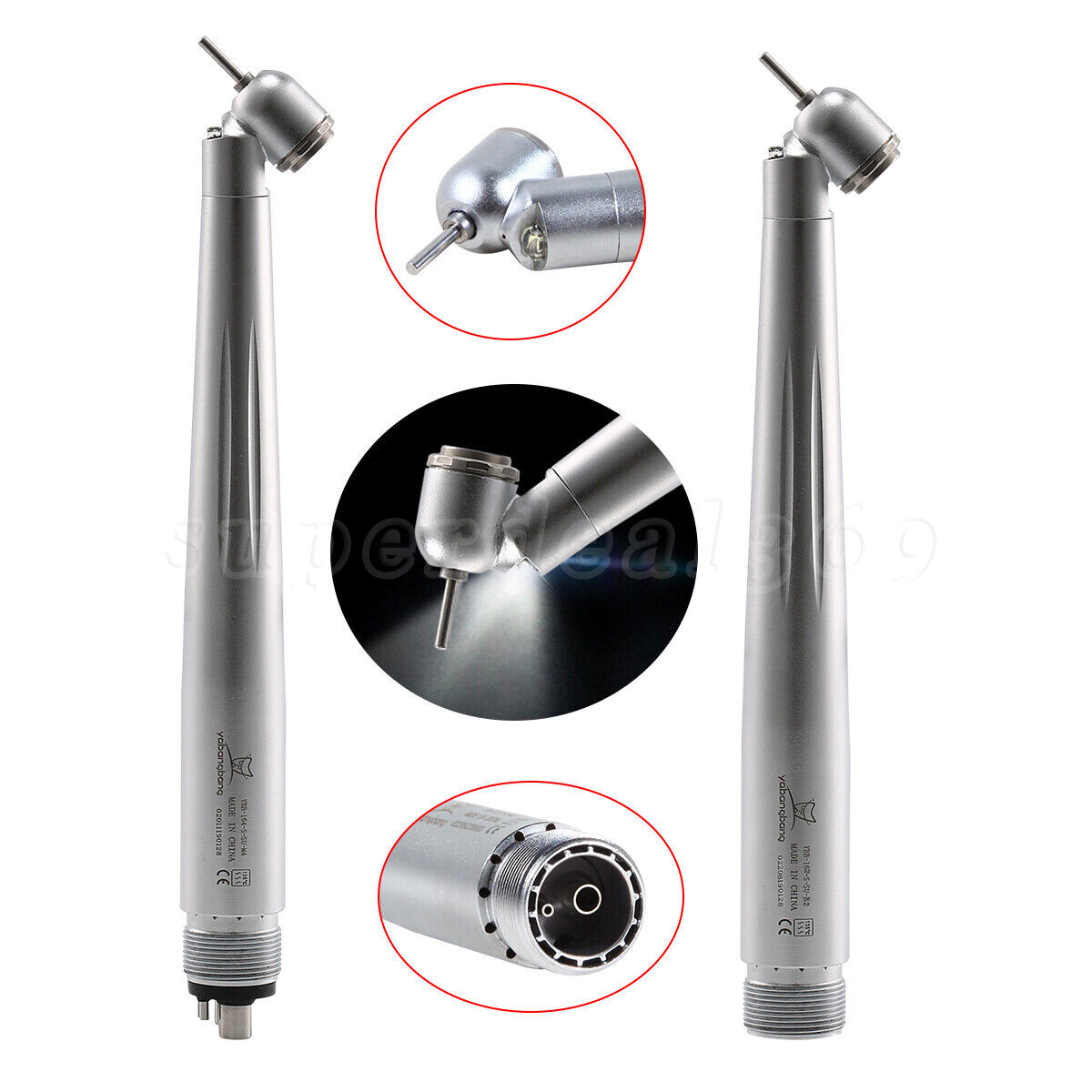 45° Degree Dental Surgical High Speed Handpiece Push 4Hole LED E-generator OR