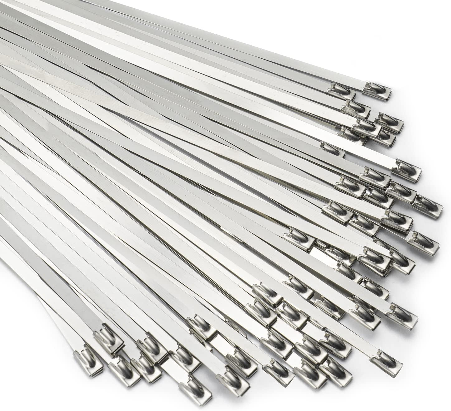 100PCS 11.8in Stainless Steel Zip Ties Heavy Duty Self Locking Metal