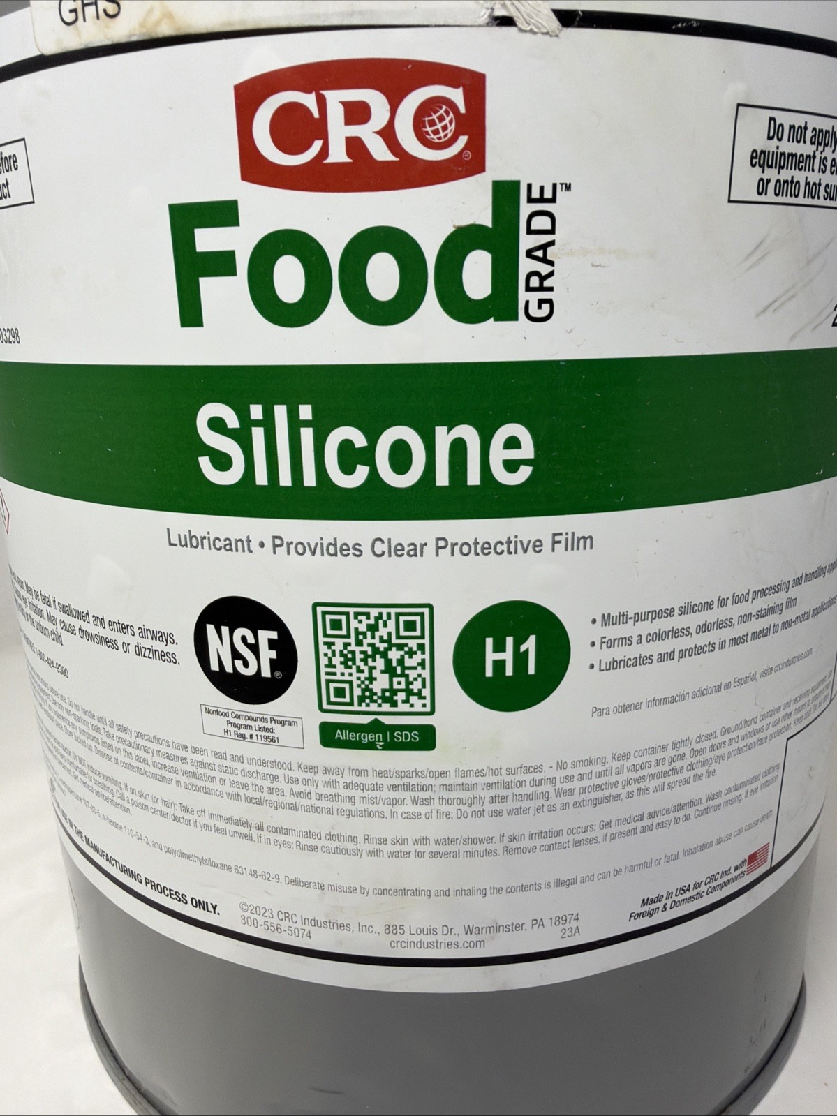 CRC 03041 General Purpose Dry Lubricant, 26.5lb, 5 Gallons, Food Grade, NSF H1