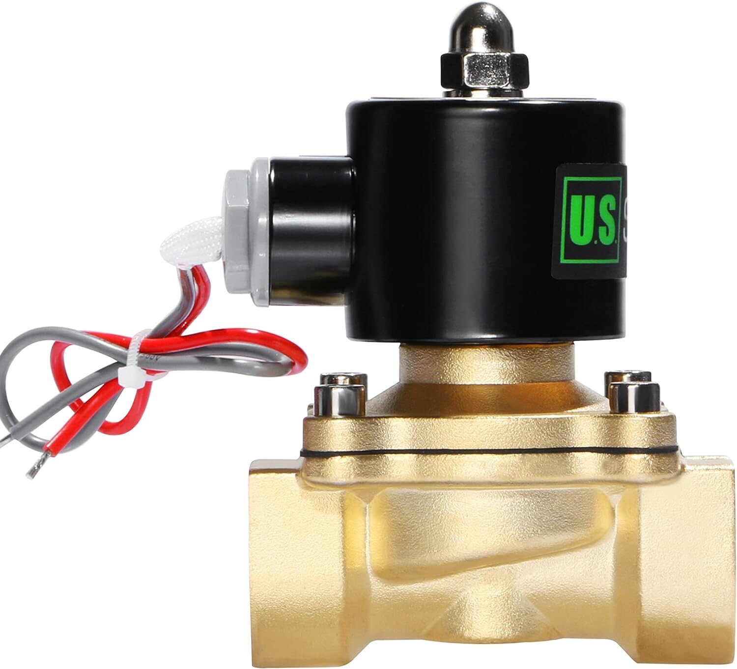 U.S. Solid 1″ Brass Electric Solenoid Valve 24V AC Air Water Oil Fuel N/C