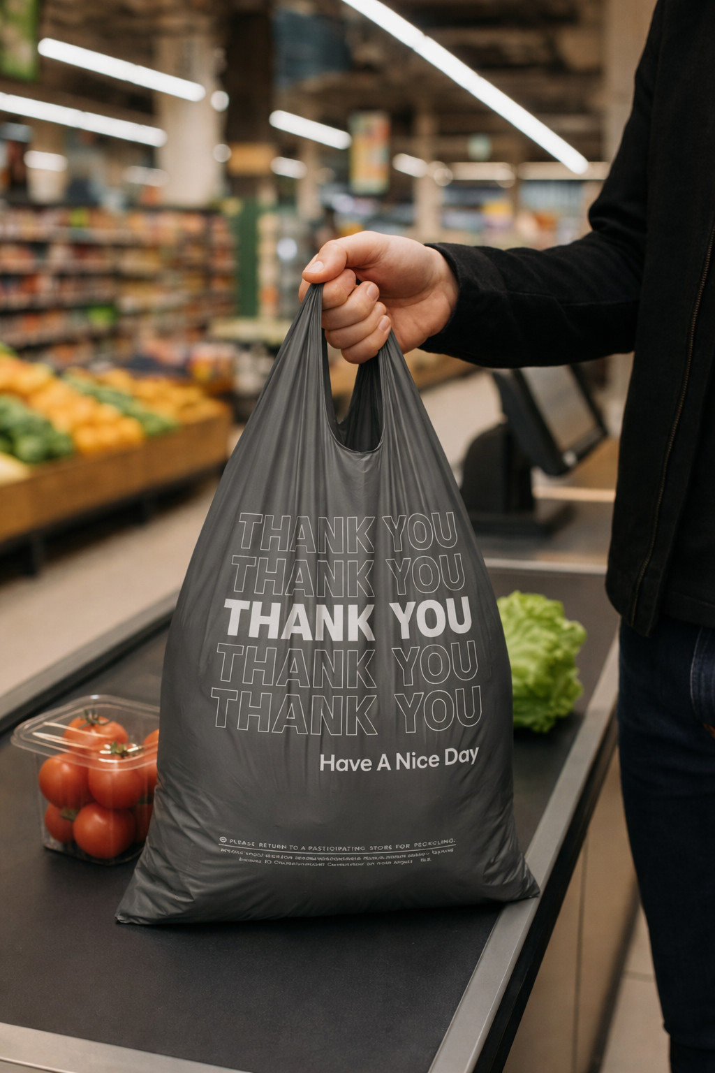 500ct Large T-Shirt Bags 11.5×6.5×21 – Heavy Duty Black Plastic Bags Large NEW