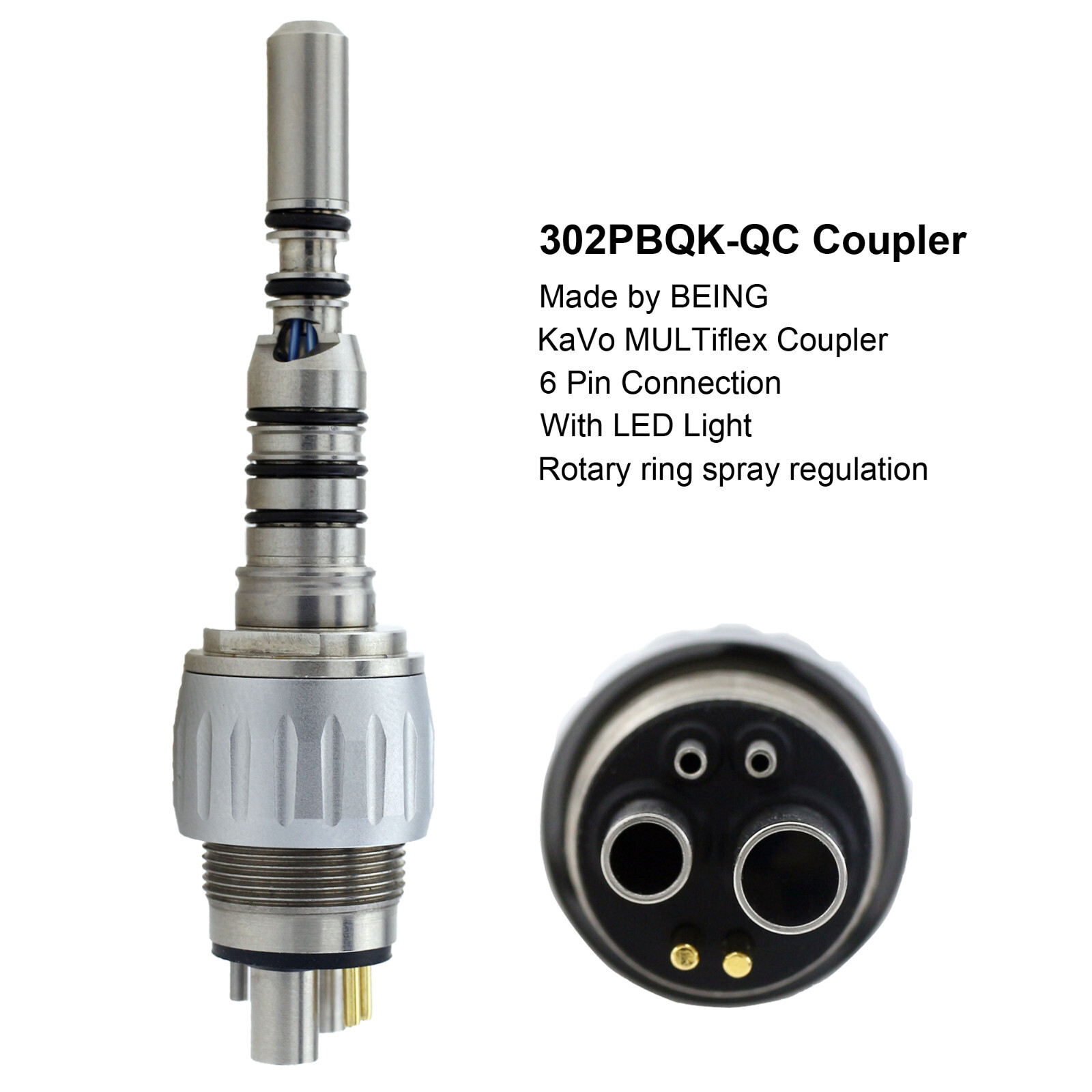Dental High Speed Handpiece Mini LED Fiber Optic Small Head Turbine KAVO Coupler