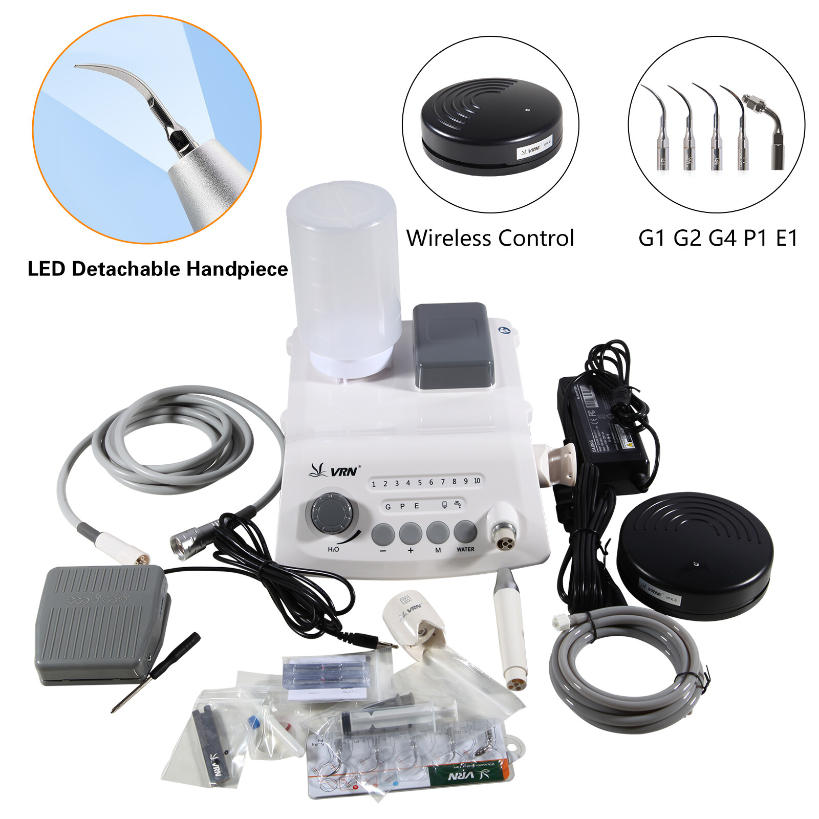 Auto Water Supply Dental Ultrasonic Piezo Scaler LED Handpiece Wireless Control