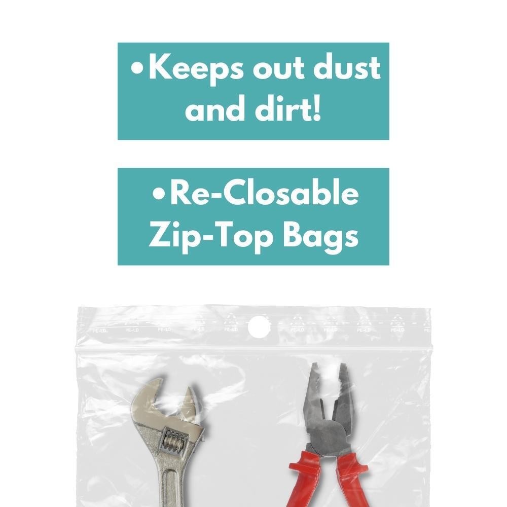 1000 Pcs 6″ x 9″ 4 Mil Mini Zipper Plastic Reclosable Bags with Hang Hole