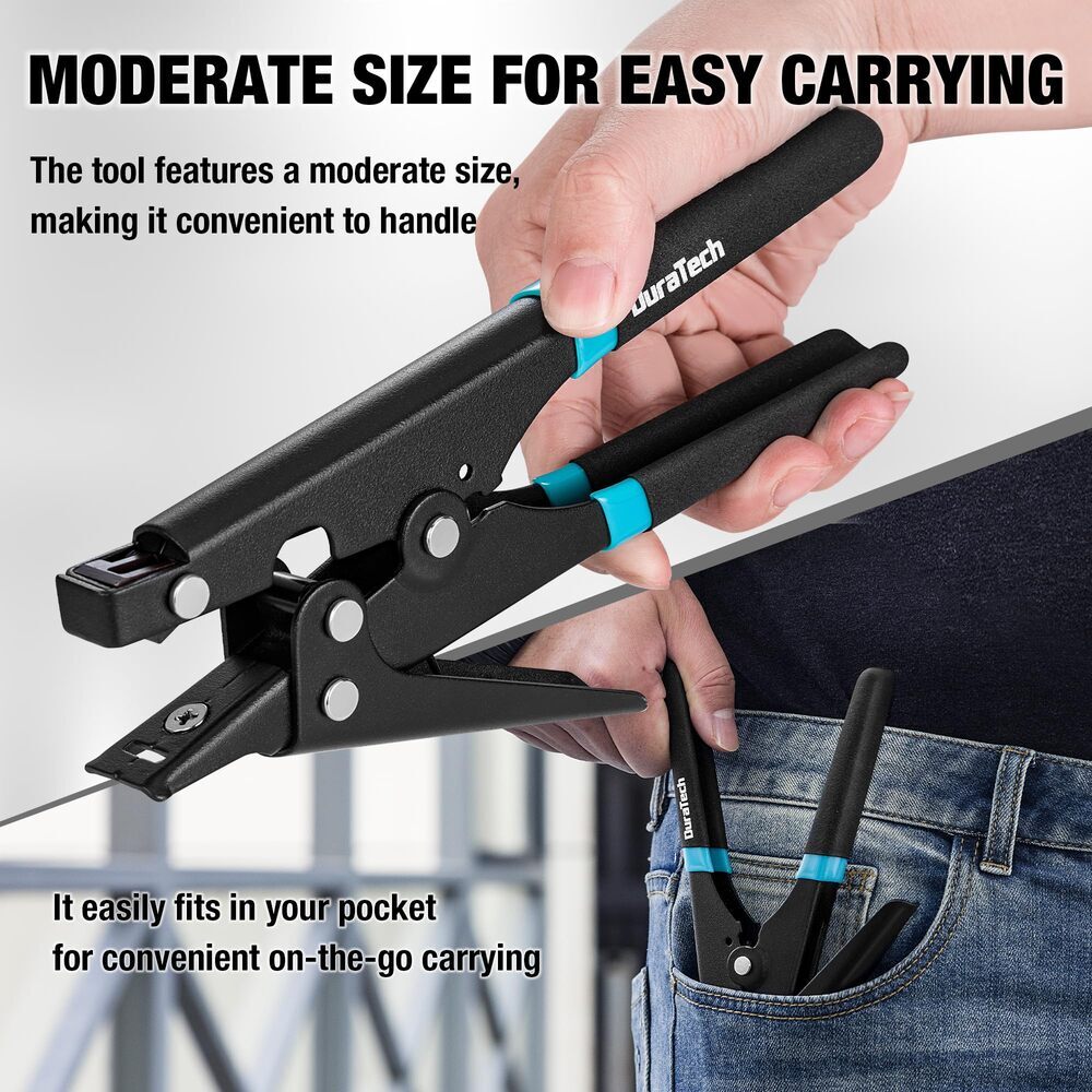 DURATECH 8-inch Zip Tie Tool Ergonomic Cable Tie Gun for Fastening Plastic Tool