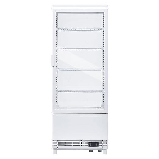 3.5 Cu Ft Commercial Display Fridge Double Glass Door For Outdoor Kitchen White