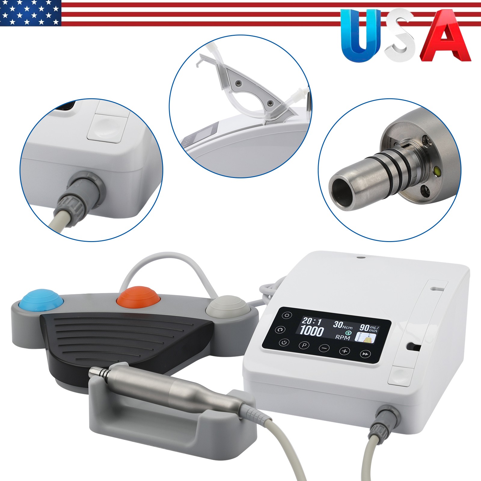 Mini Dental Implant Motor Surgical System Brushless Motor 20:1 LED Contra Angle