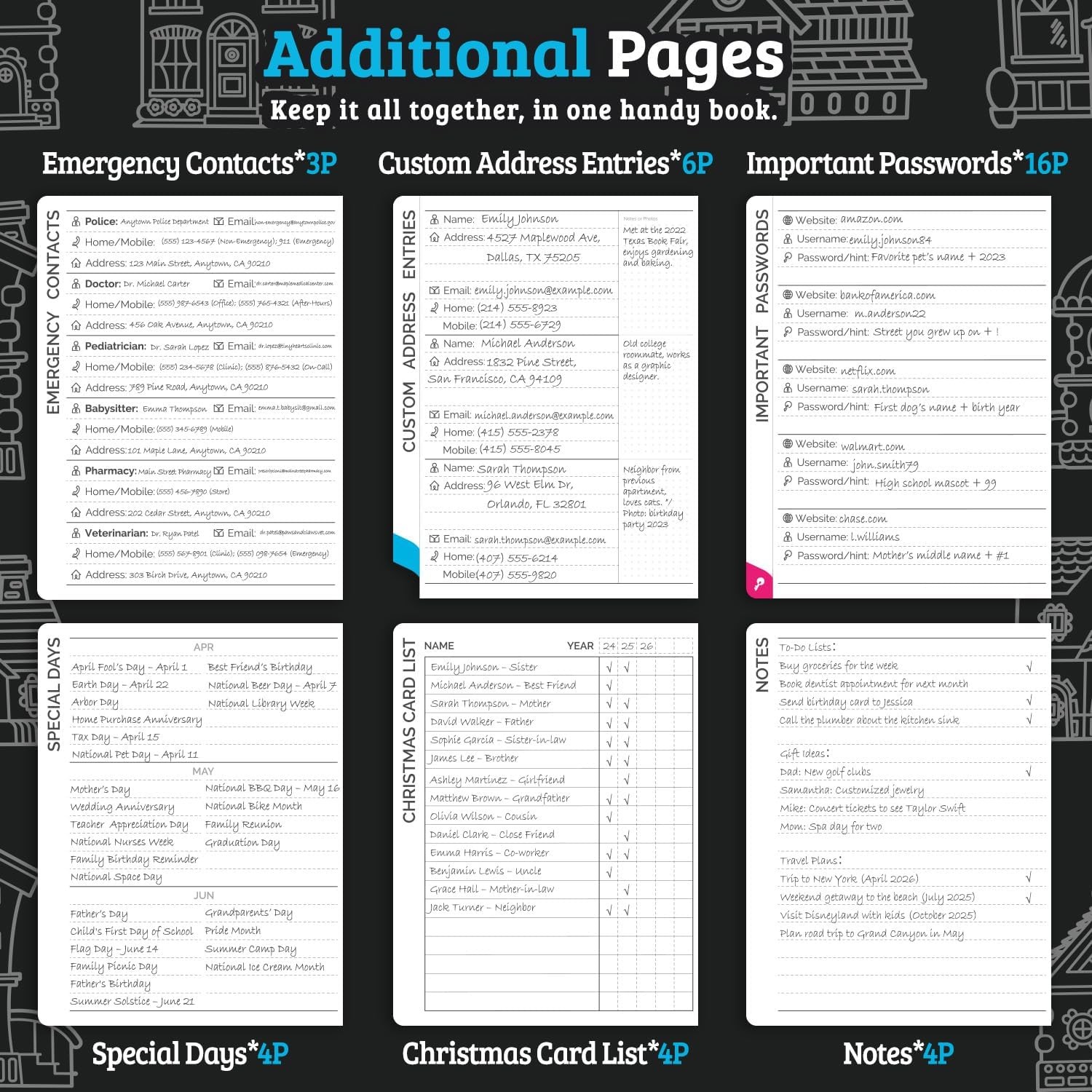 Address Book with Colorful Alphabetical Tabs (4.7″ X 6.2″) – Telephone Address
