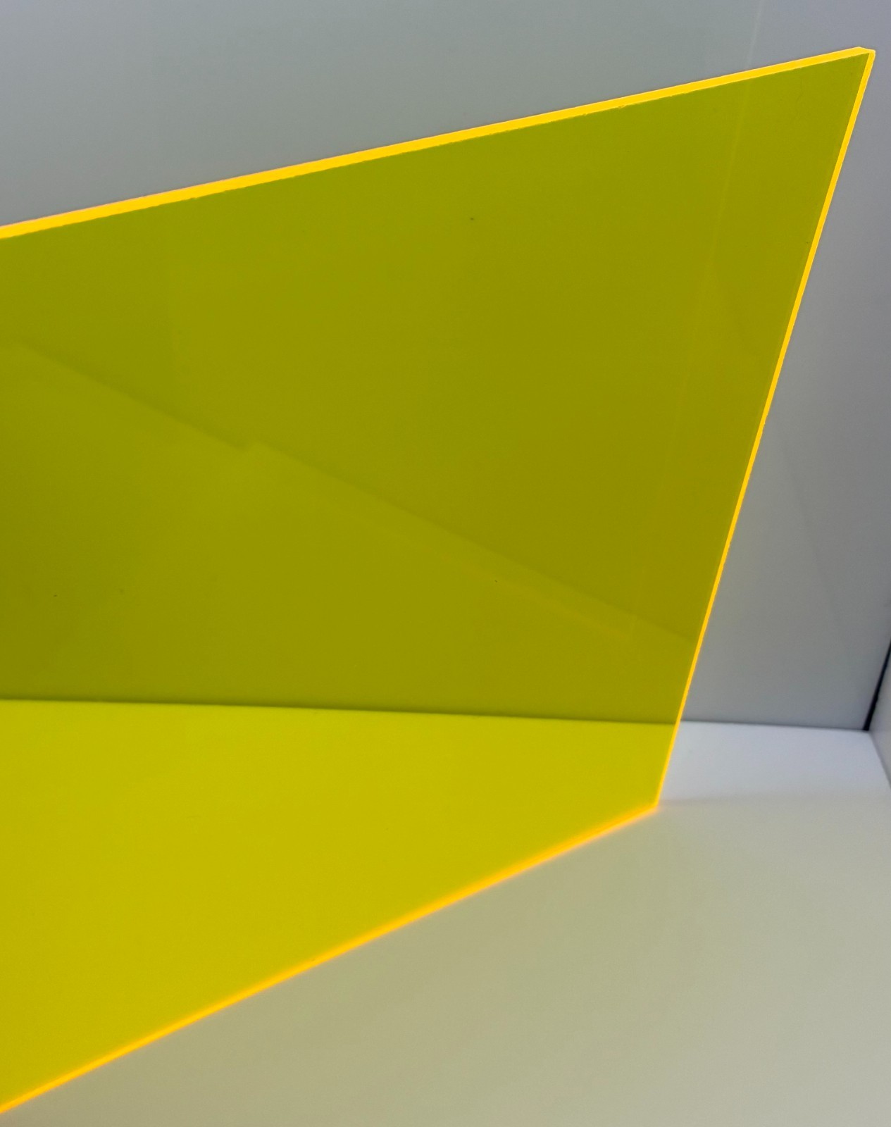 YELLOW FLUORESCENT ACRYLIC PLEXIGLASS 1/8″ X 8″ X 12″ PLASTIC SHEET