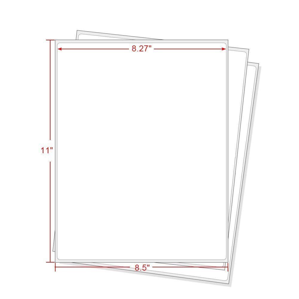 100 Full Sheet Shipping Labels 8.5×11 Self Adhesive Blank Paper for Laser Inkjet