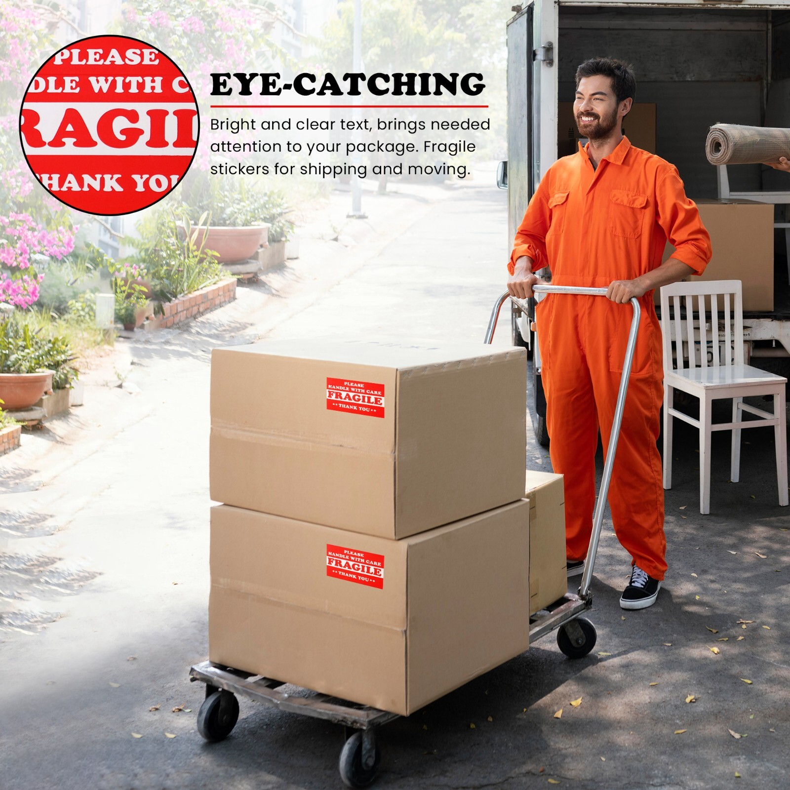 1000 pieces 3″ x 5″ Handle With Care Fragile Label Sticker Self Adhesive Warning
