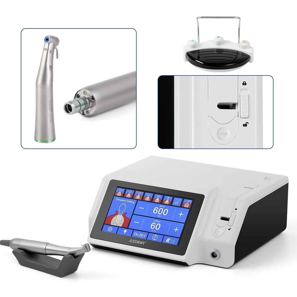 Dental LED Implant Motor Brushless System /Mobile Trolley Cart Auto Water Supply