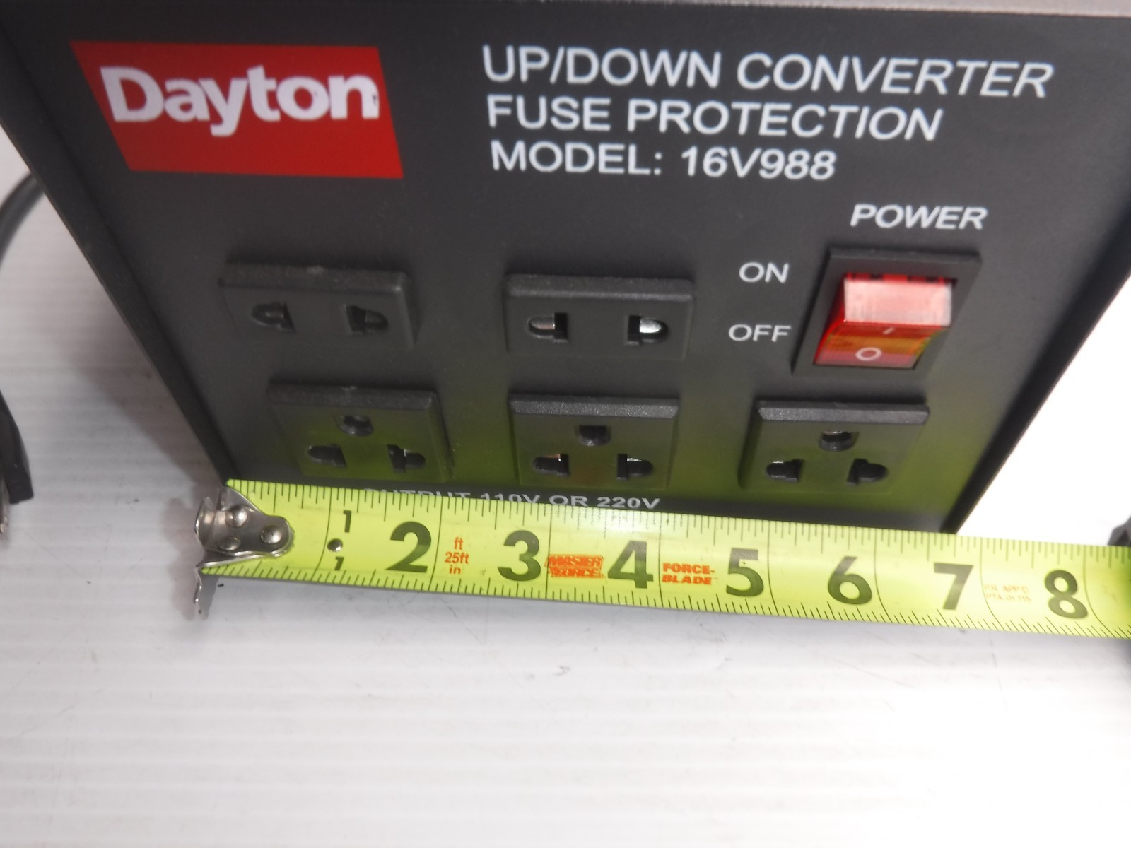 Dayton 16V988 UP/Down Converter Fuse Protection AC Output 110V Or 220V