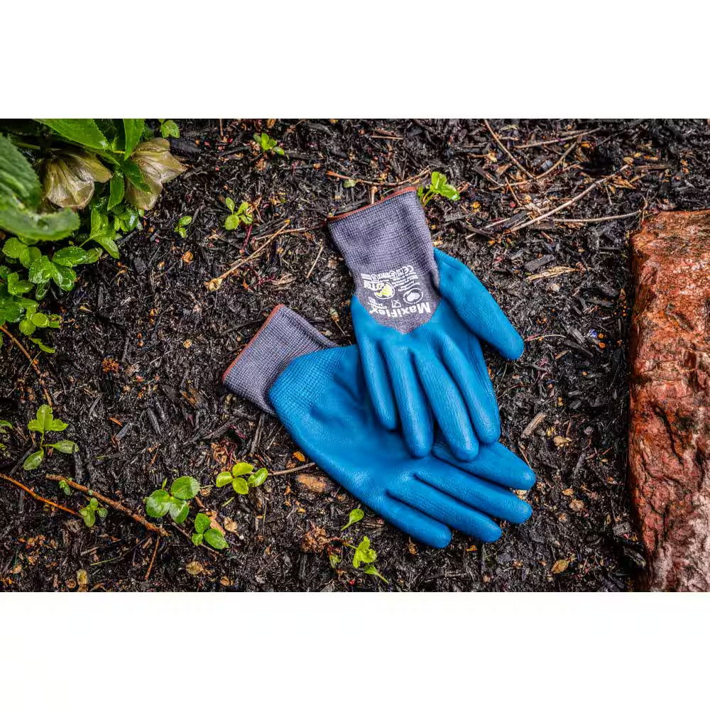 Maxiflex Comfort Unisex Medium Blue/Gray Nitrile Coated Nylon Multi-Purpose Glov