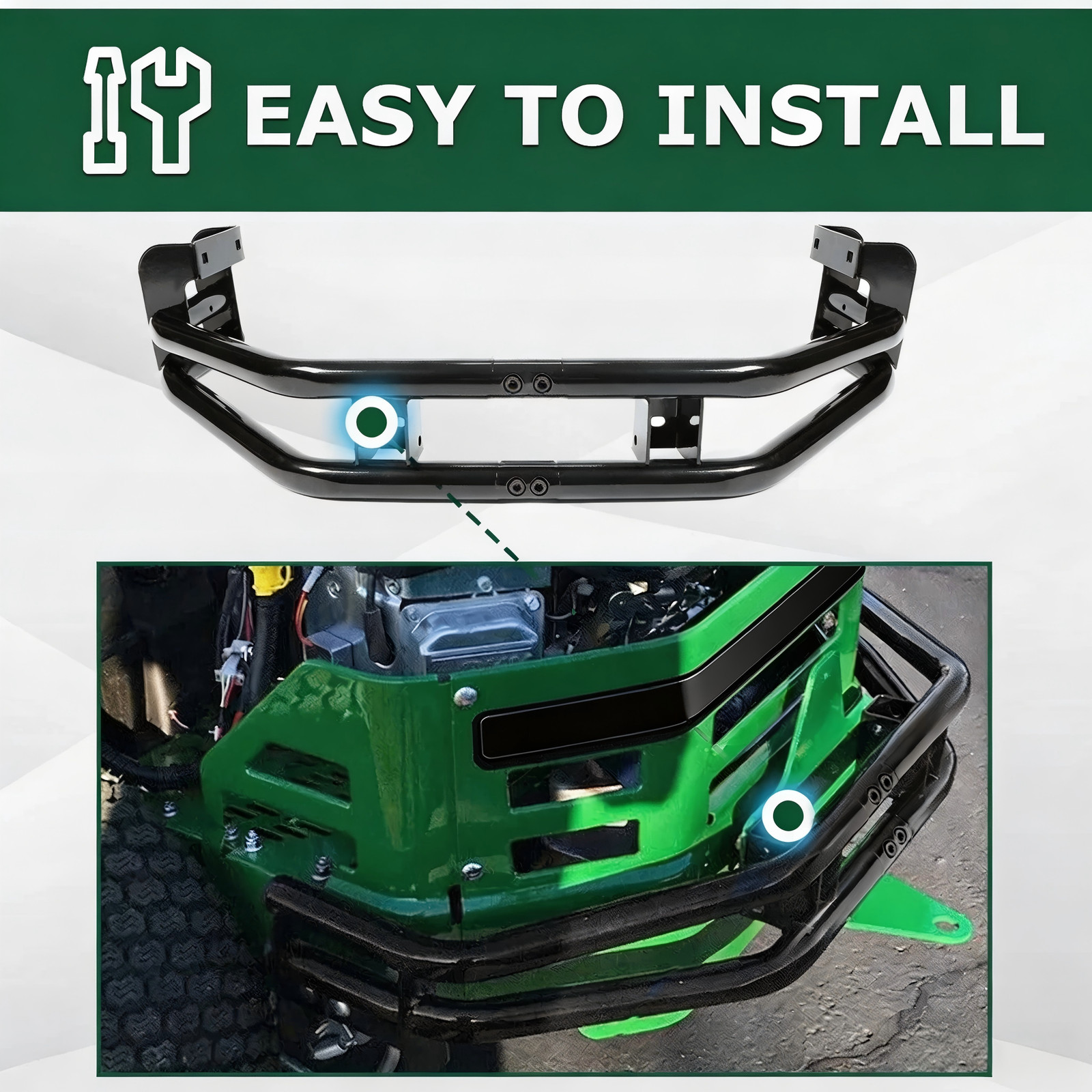 Rear Bumper Bar & Hitch Kit For John Deere Z235 Z345M Zero-Turn Mowers #BM2448