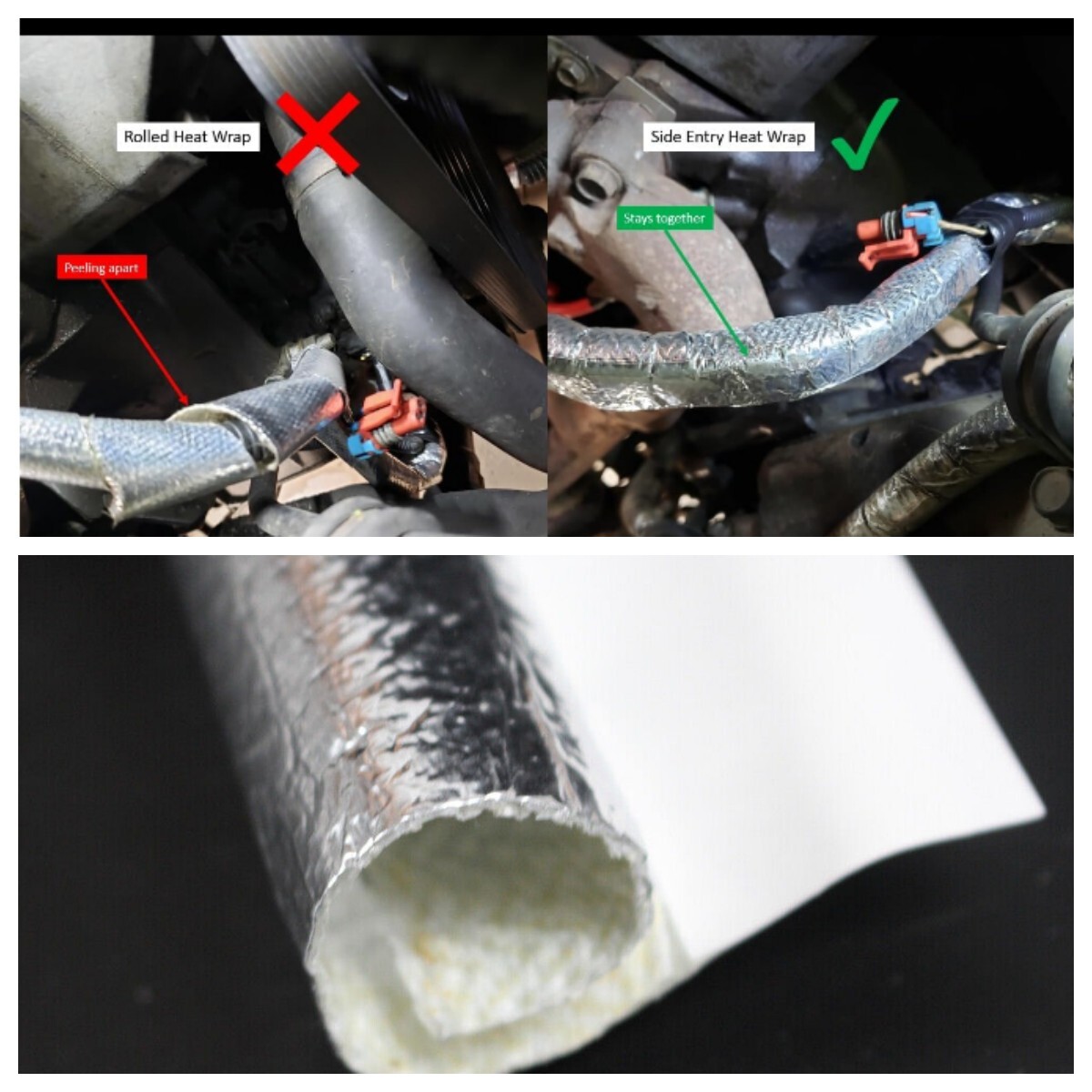 Self Adhesive Heat Shield Sleeve Reflective for Hoses, Wire Harnesses, Exhaust