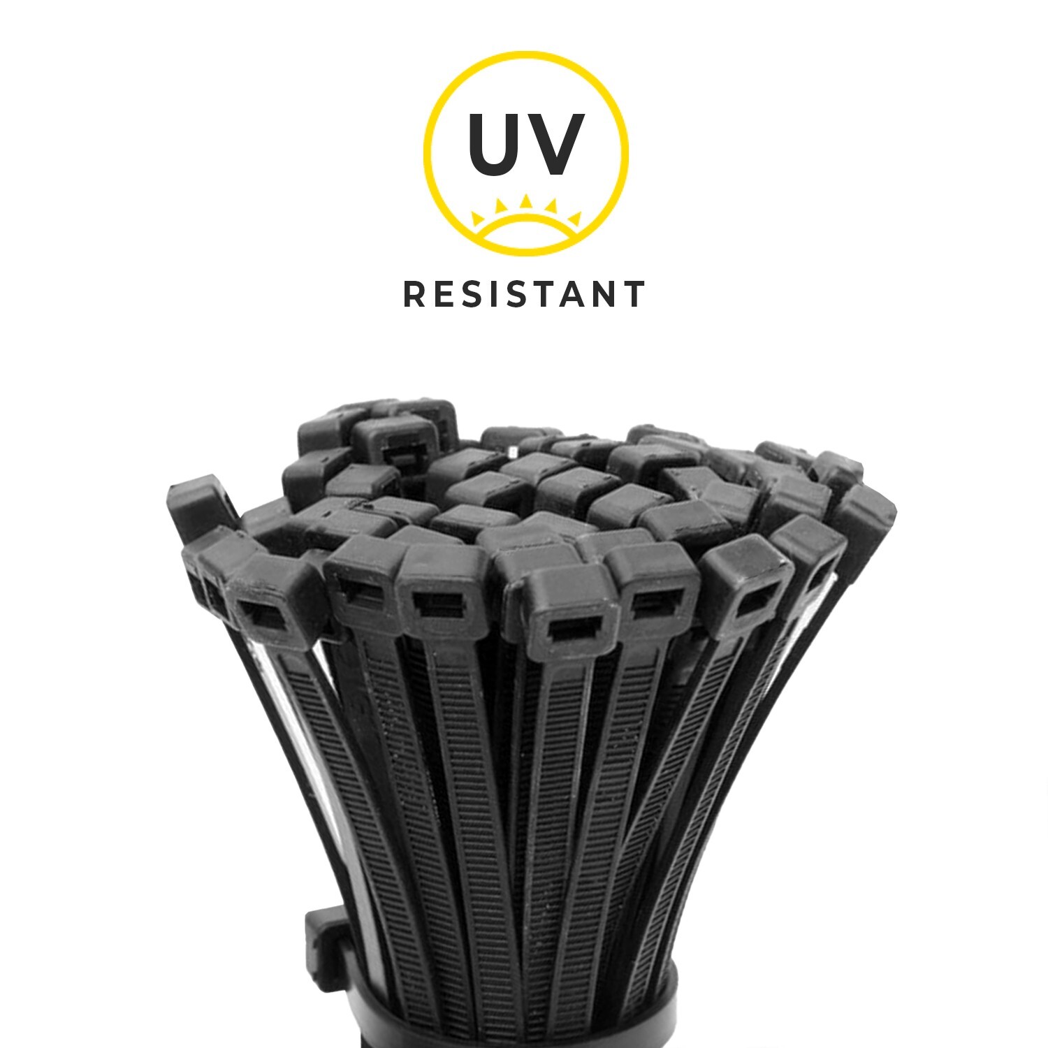 1000-Pack Premium 12″ Inch Black Nylon Zip Ties, 60 lbs, UV Resistant, 4.8mm
