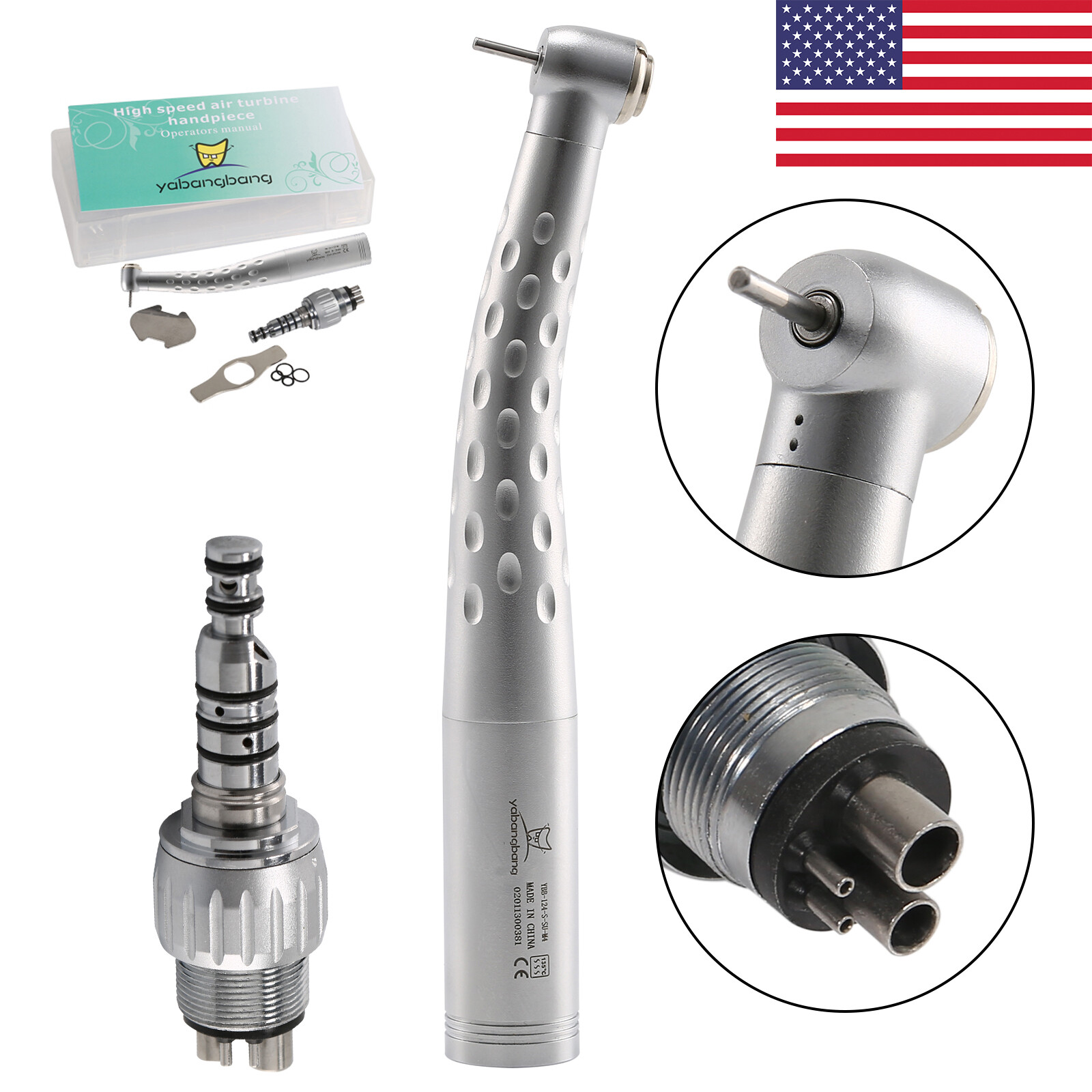 USA Dental High Speed Turbine Handpiece Standard w/ 4 Hole Quick Coupling GB4