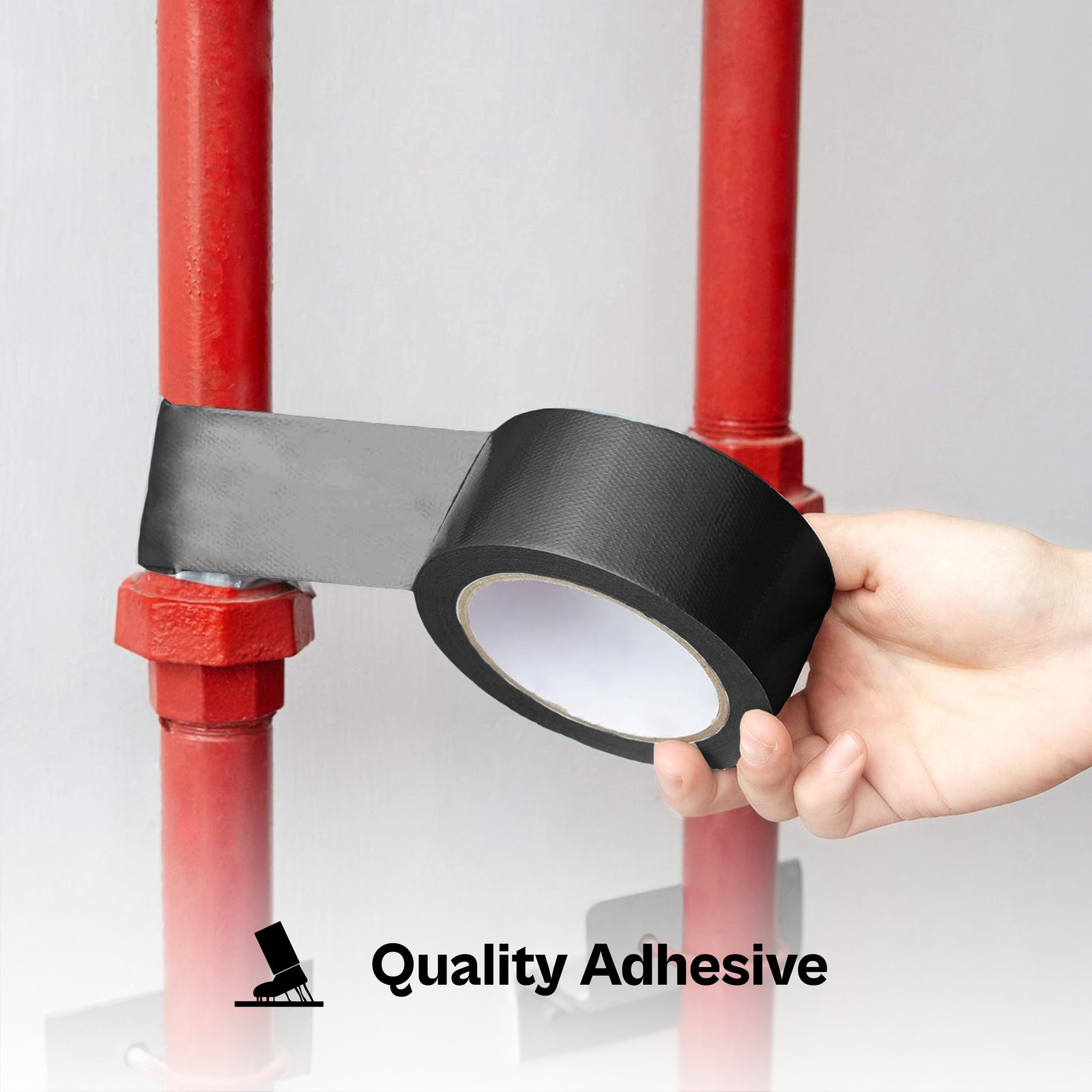 24 Rolls – Duct Tape 2 Inch x 60 Yards 6 Mil – Utility Grade Adhesive Tape Black