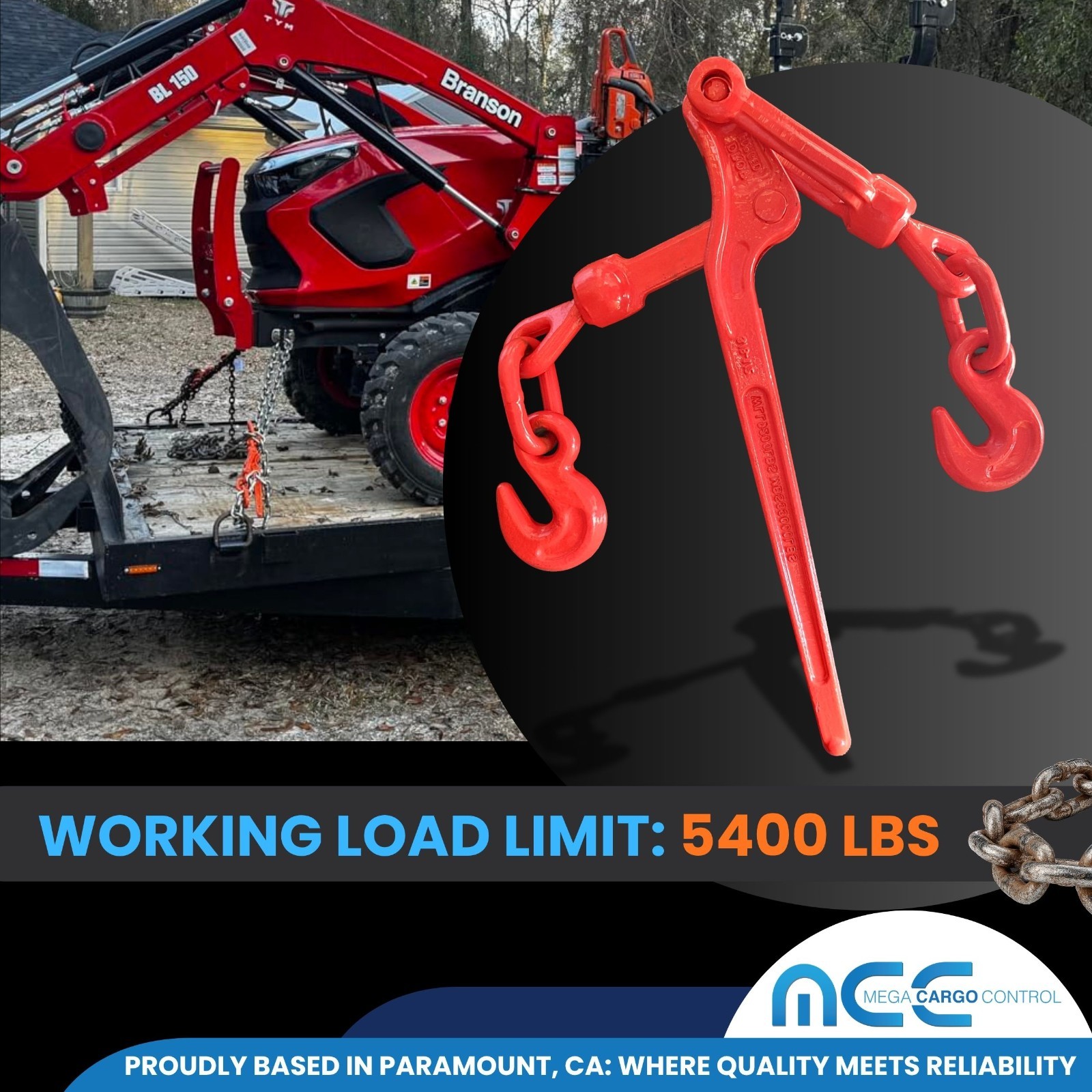2 Pack Heavy Duty 5/16″ – 3/8″ Lever Load Chain Binder Flatbed Truck Trailer