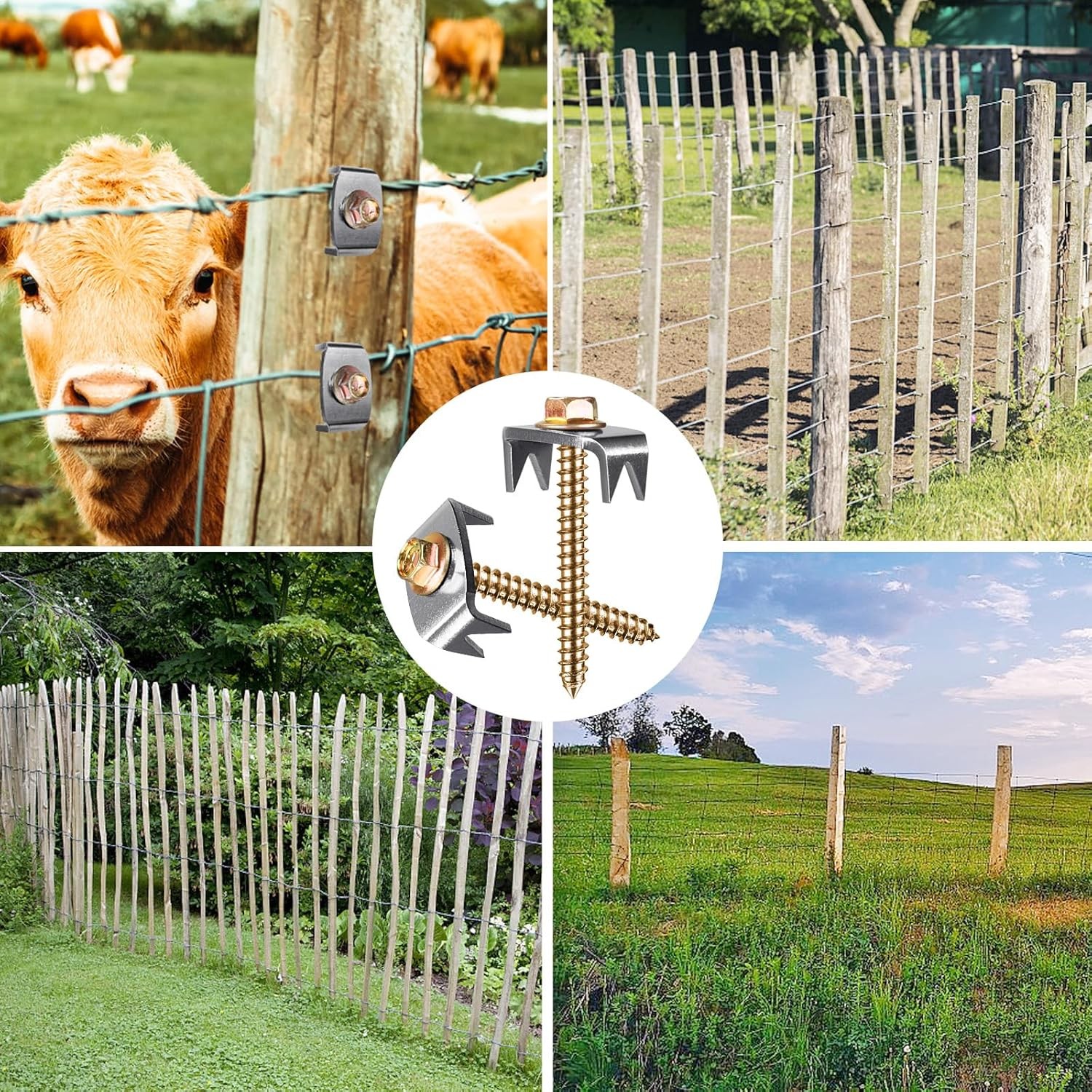 50/100/200 Pcs Reusable Barbed Fence Staples, Wire Fence Fasteners for Softwoods