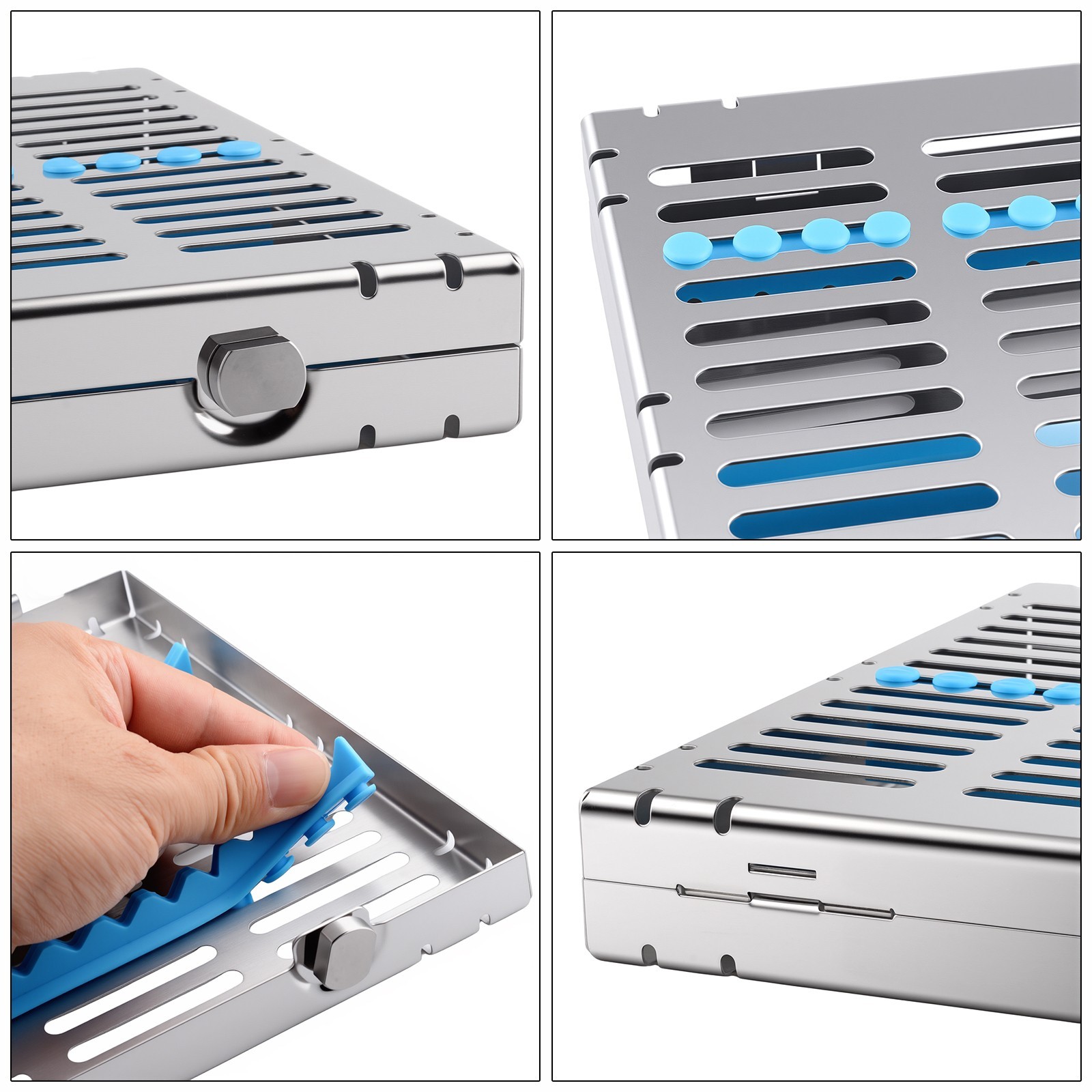 135°C Autoclavable Dental Sterilization Cassette Rack Box for 20 Grid Instrument
