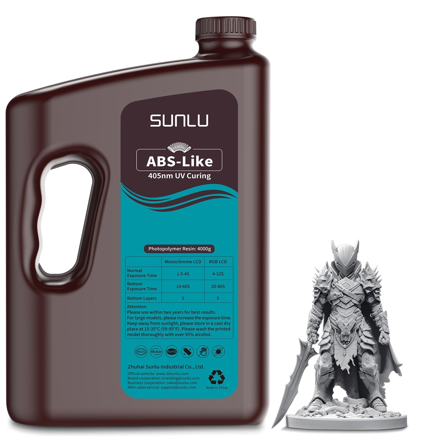 3D Printer Resin ABS Like 4KG Enhanced Strength High Compatibility Grey SUNLU