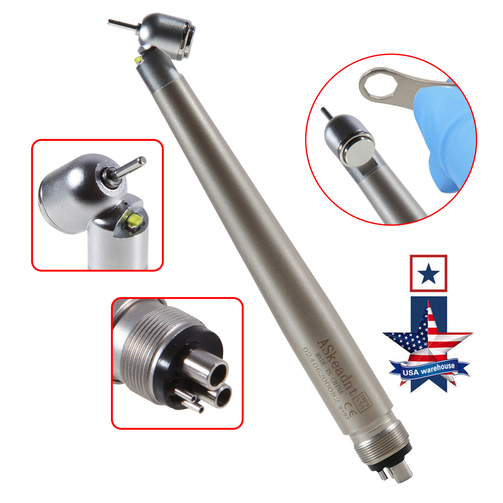 NSK Style Dental Surgical Handpiece 45 Degree High Speed 4 H E-generator LED sa
